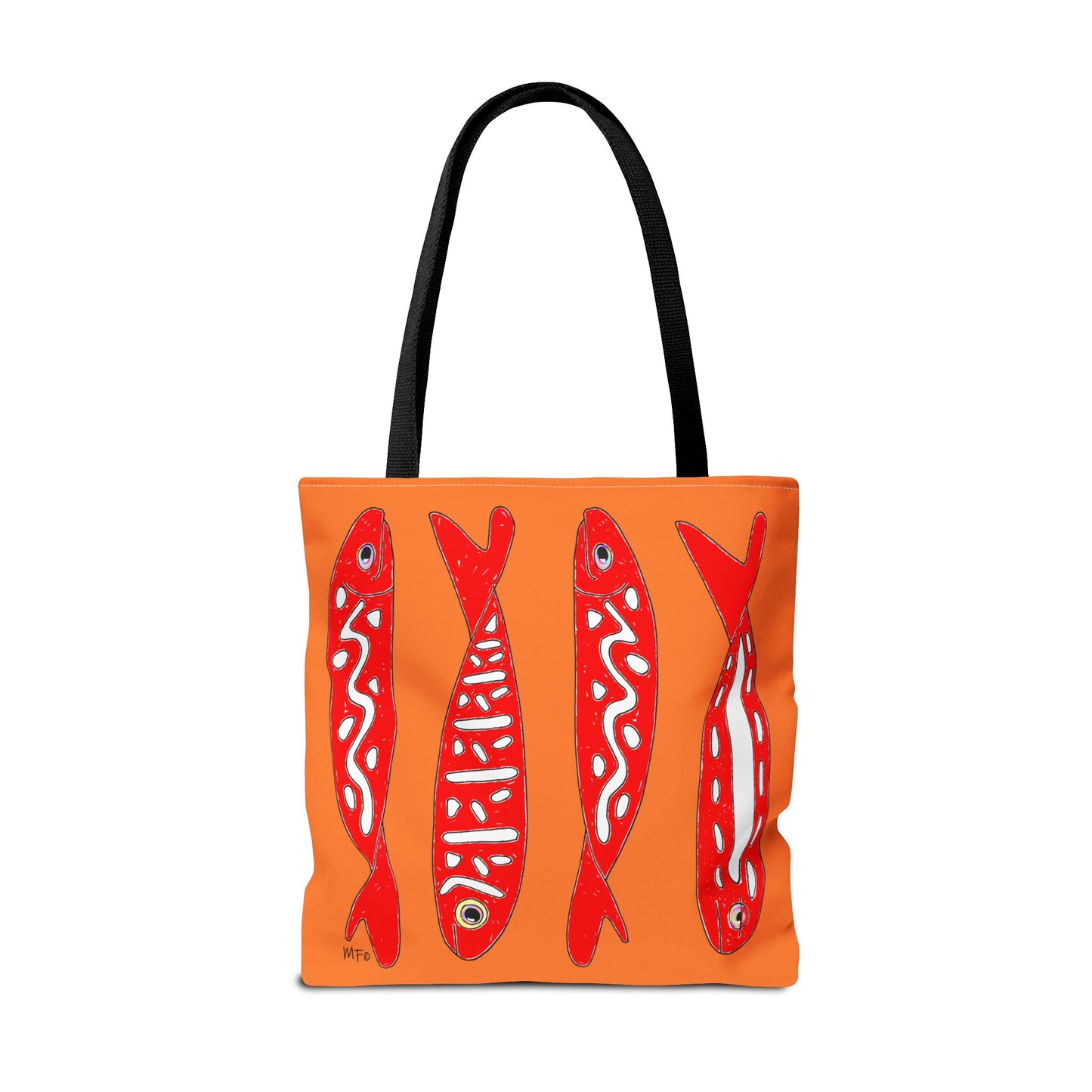 Fish Pattern, colorful Tote Bag by artist Marie Frederique