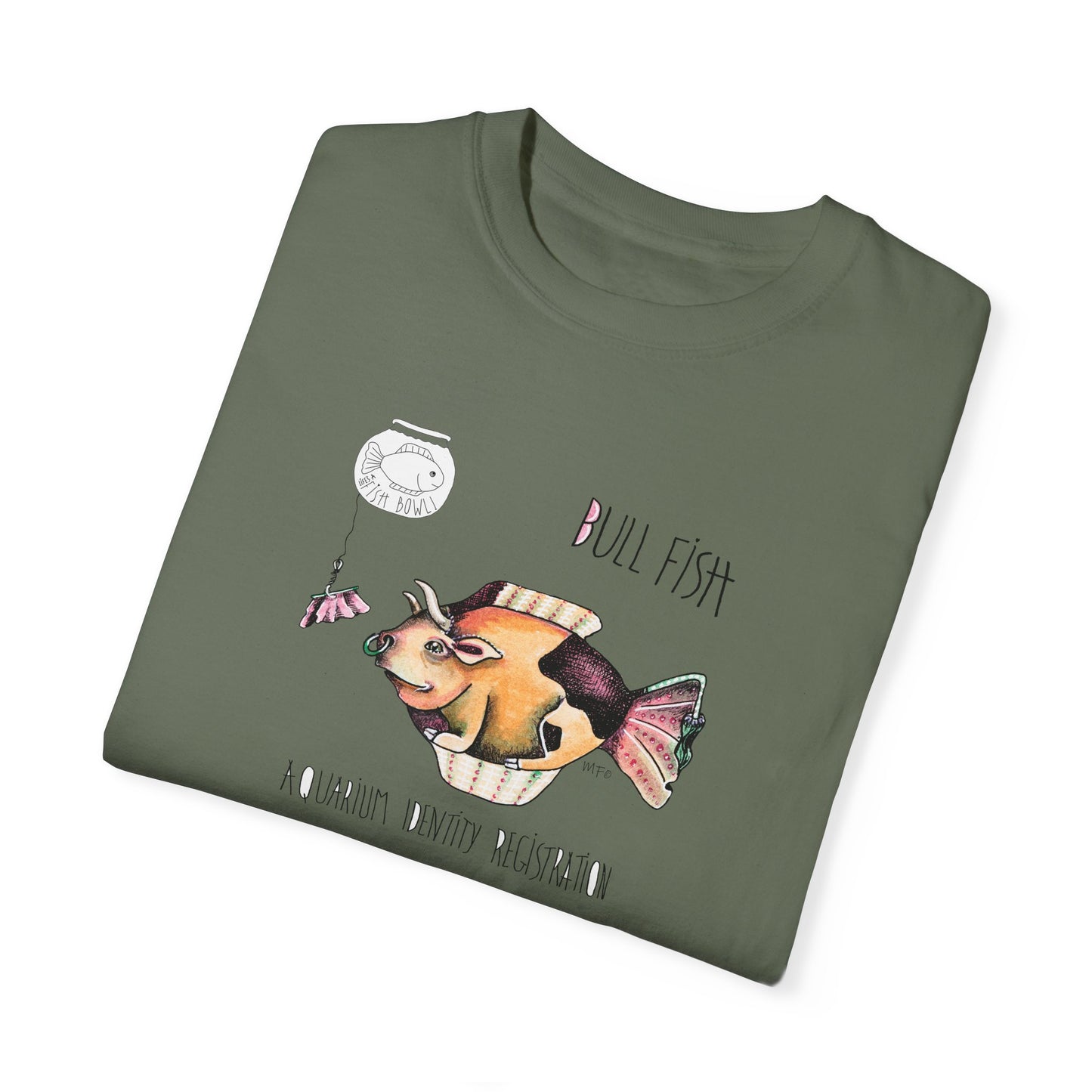 Bull Fish Unisex T-shirt - The Fishbowl Collection by artist Marie Frederique