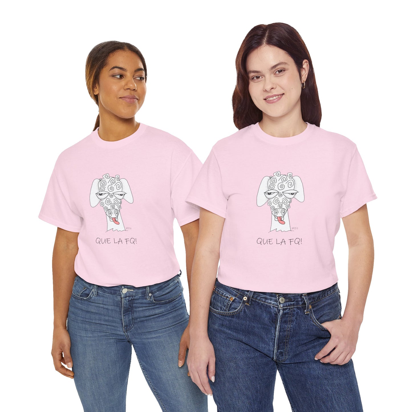 Adult Humor "QUE LA FQ!" Sheep's face - Unisex Heavy Cotton Tee by artist Marie Frederique