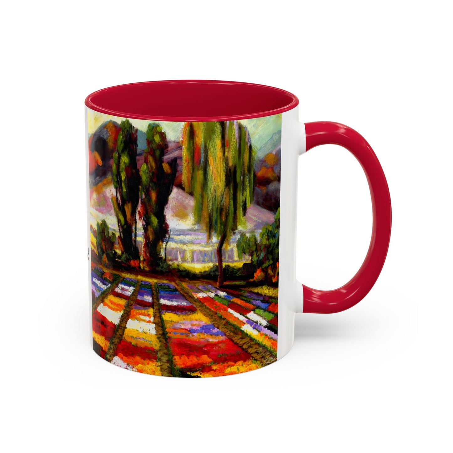 Flower Field "Let me be weird in peace" quote - Colorful Mug by Artist Marie Frederique