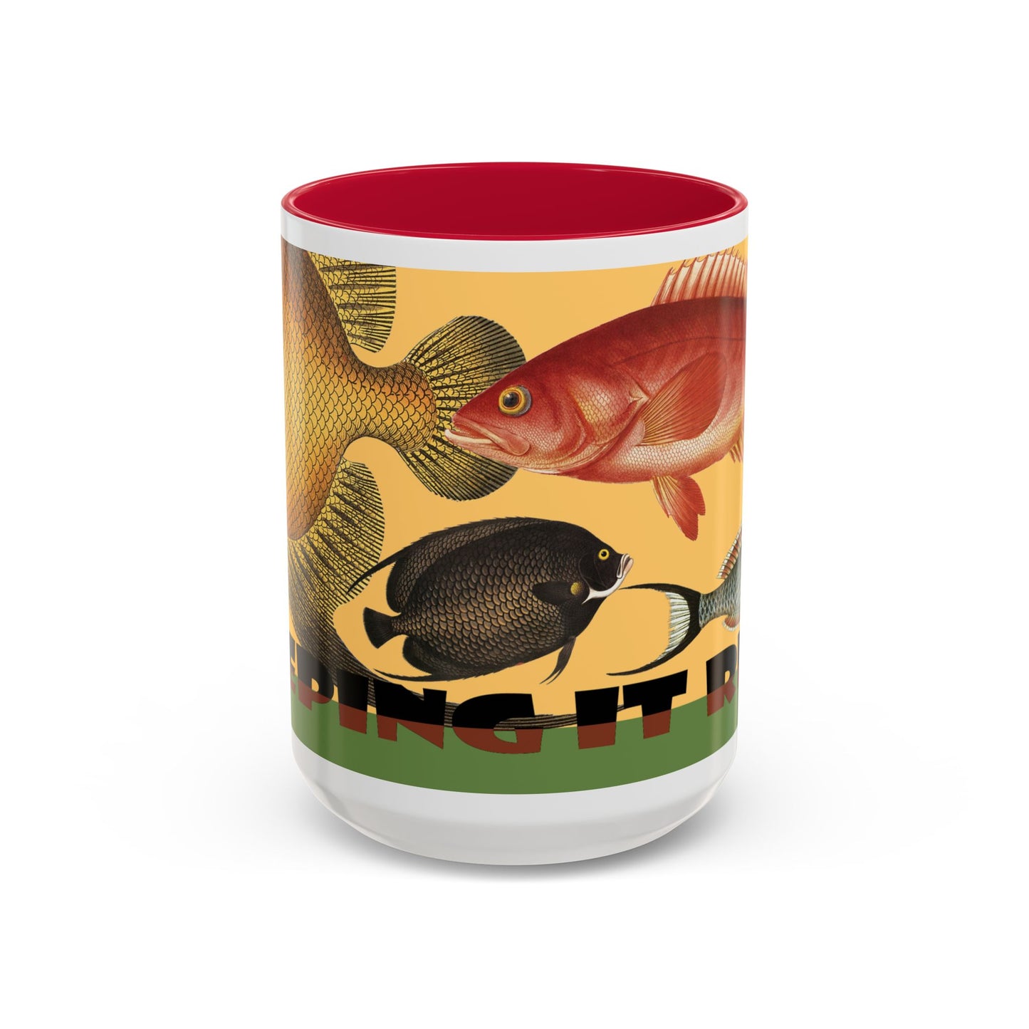 Keeping it Reel, Fish-Themed Mug by artist Marie Frederique