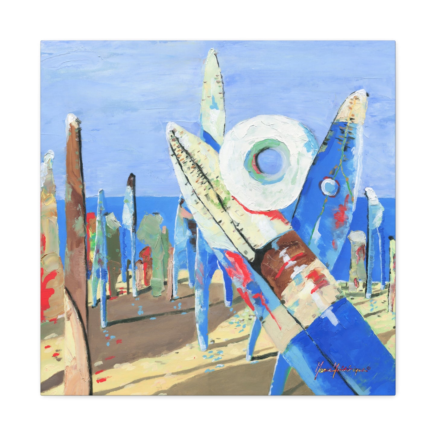 Beach Party 1, Abstract Canvas Wall Art, by artist Marie Frederique