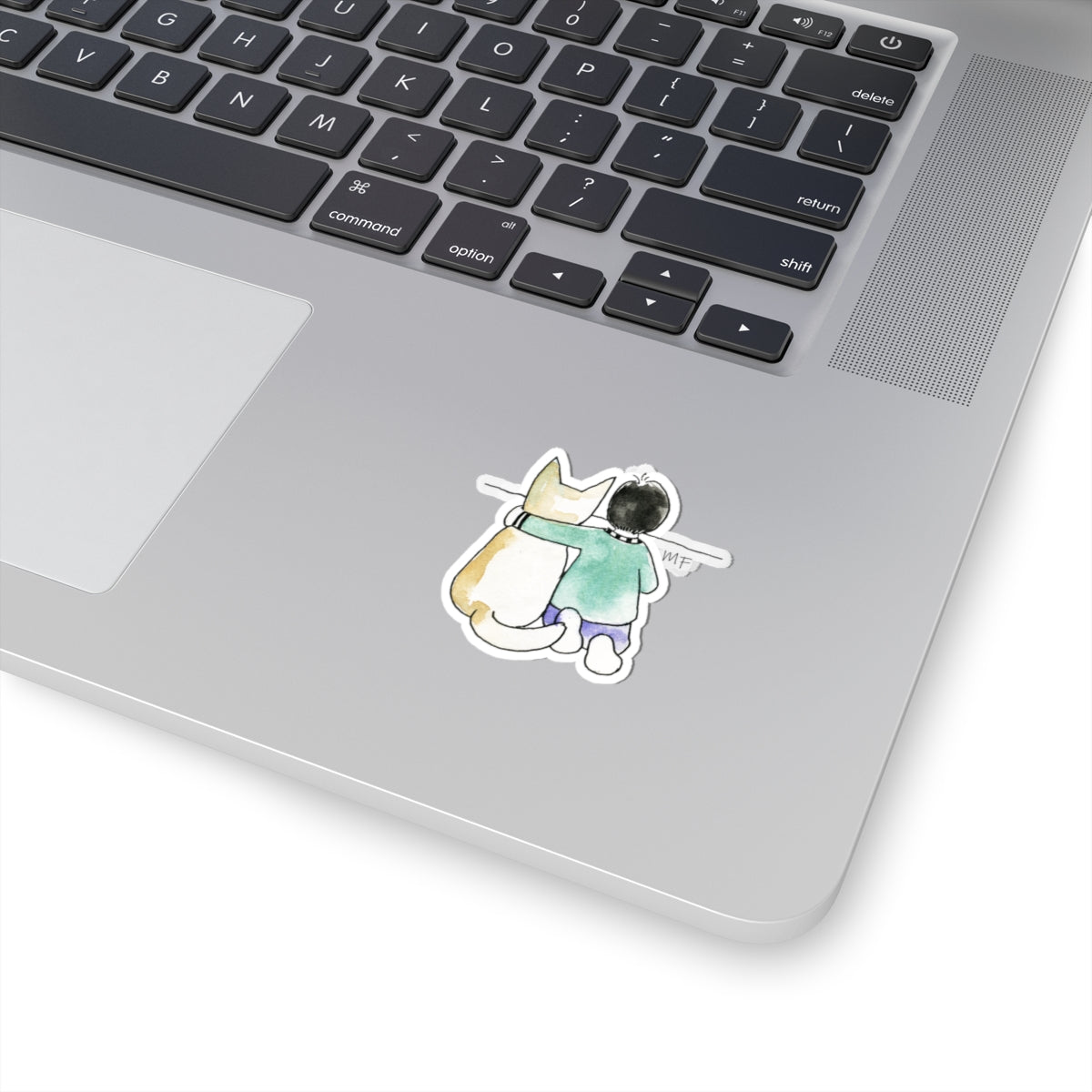 CTS Child and pet looking at the horizon, Sticker by artist Marie Frederique