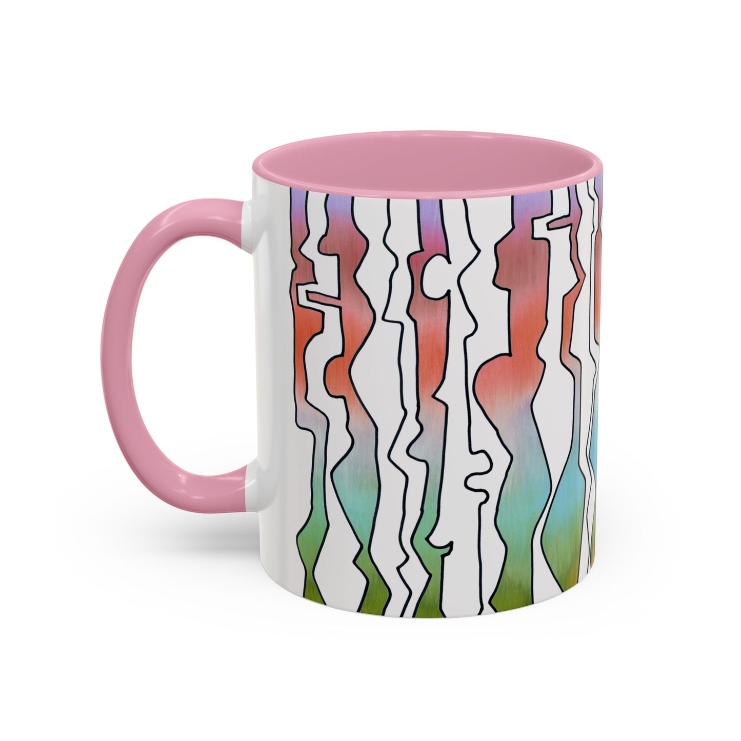 Abstract Art print in pastel colors, "Line Dancing" mug by Artist Marie Frederique