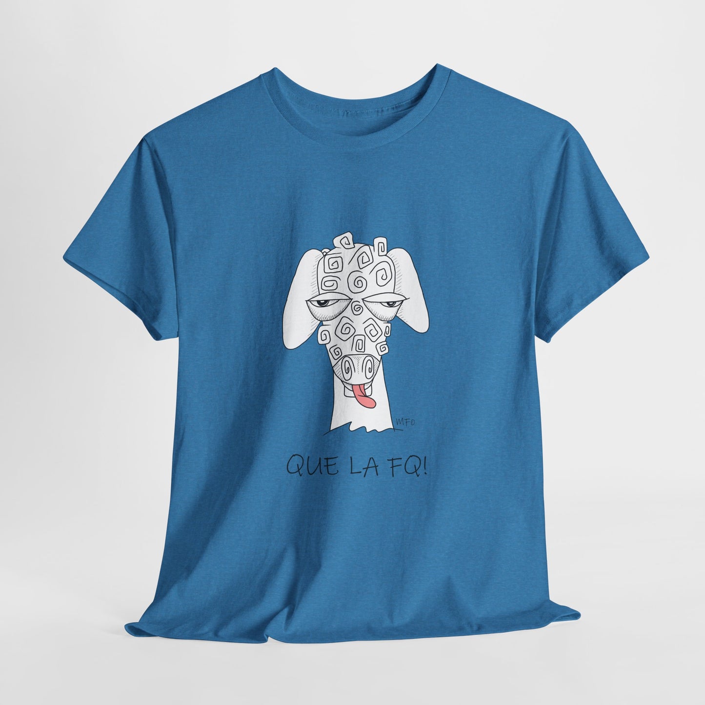 Adult Humor "QUE LA FQ!" Sheep's face - Unisex Heavy Cotton Tee by artist Marie Frederique