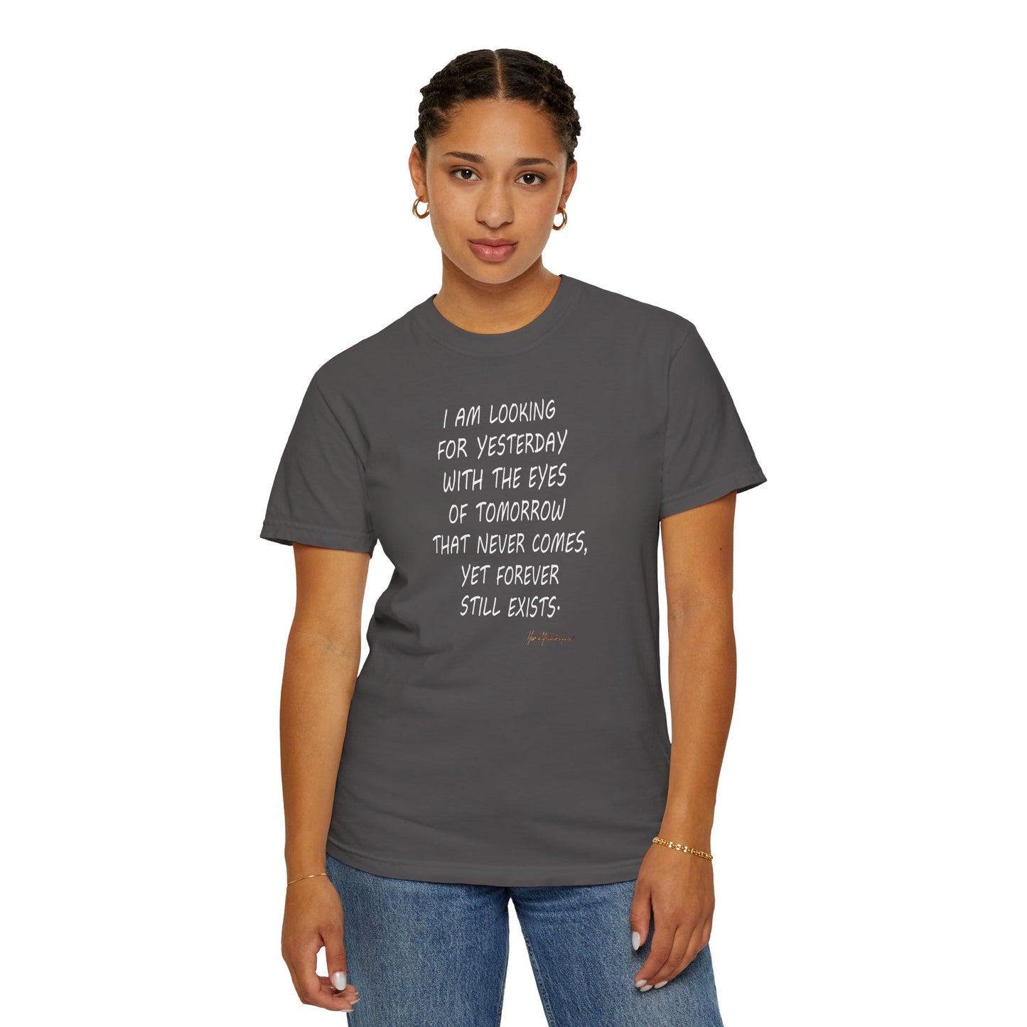 Time travel 'Looking for Yesterday' T-Shirt by artist Marie Frederique
