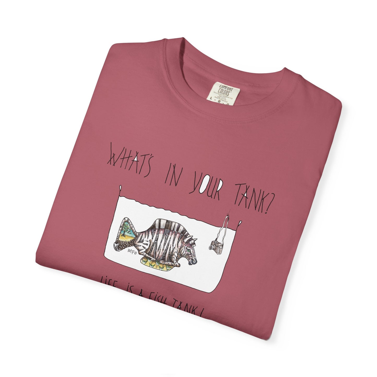 Fish Tank Collection, Zebra Fish Aquarium T-Shirt by artist Marie Frederique