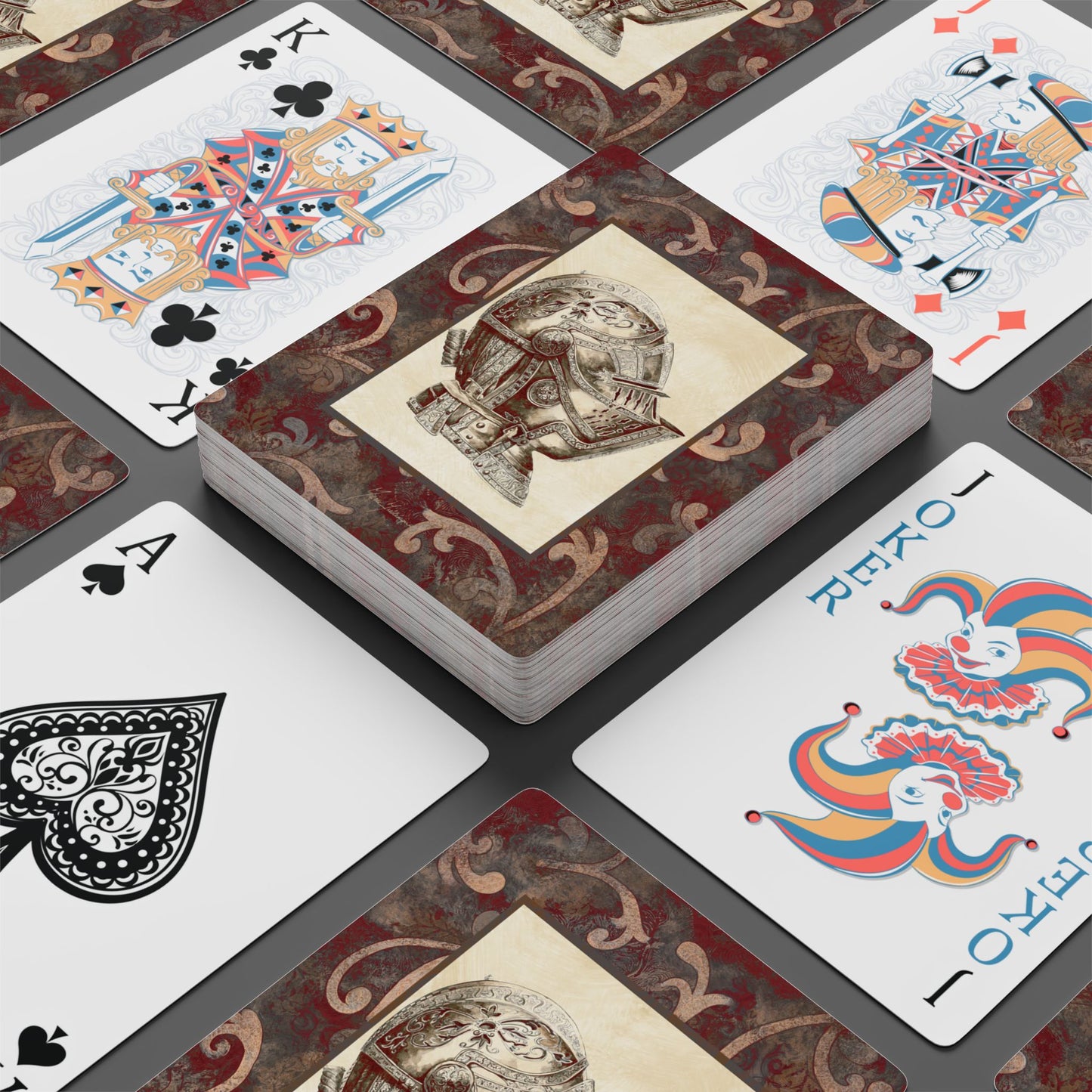 Antique Knights armor & Heraldry enthusiasts Bridge/Poker Playing Cards by artist Marie Frederique