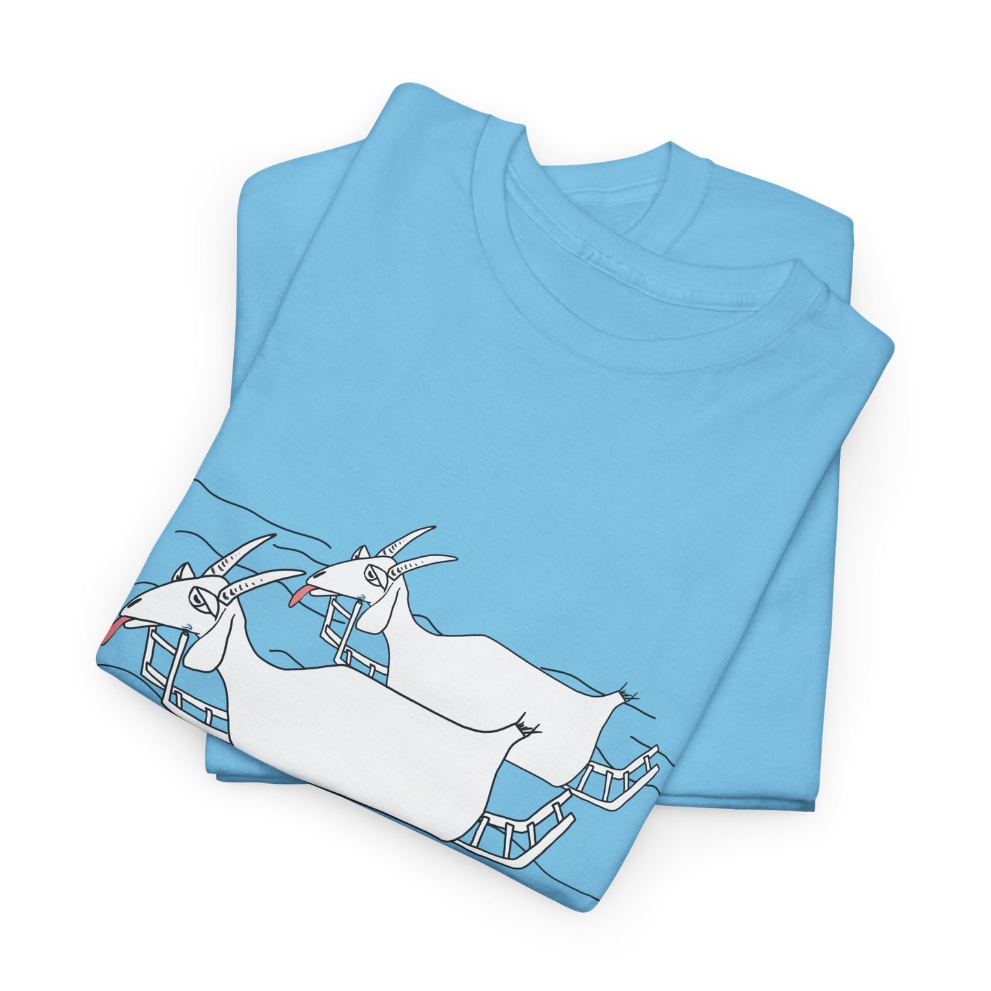 Just GOAT with the Flow - Unisex Heavy Cotton Tee by artist Marie Frederique