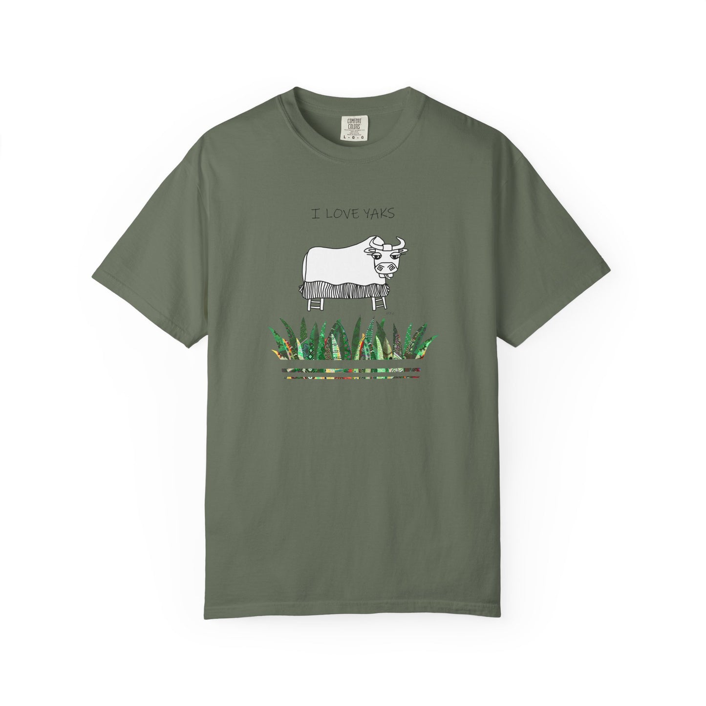 I love Yaks, Unisex Garment-Dyed T-shirt by artist Marie Frederique