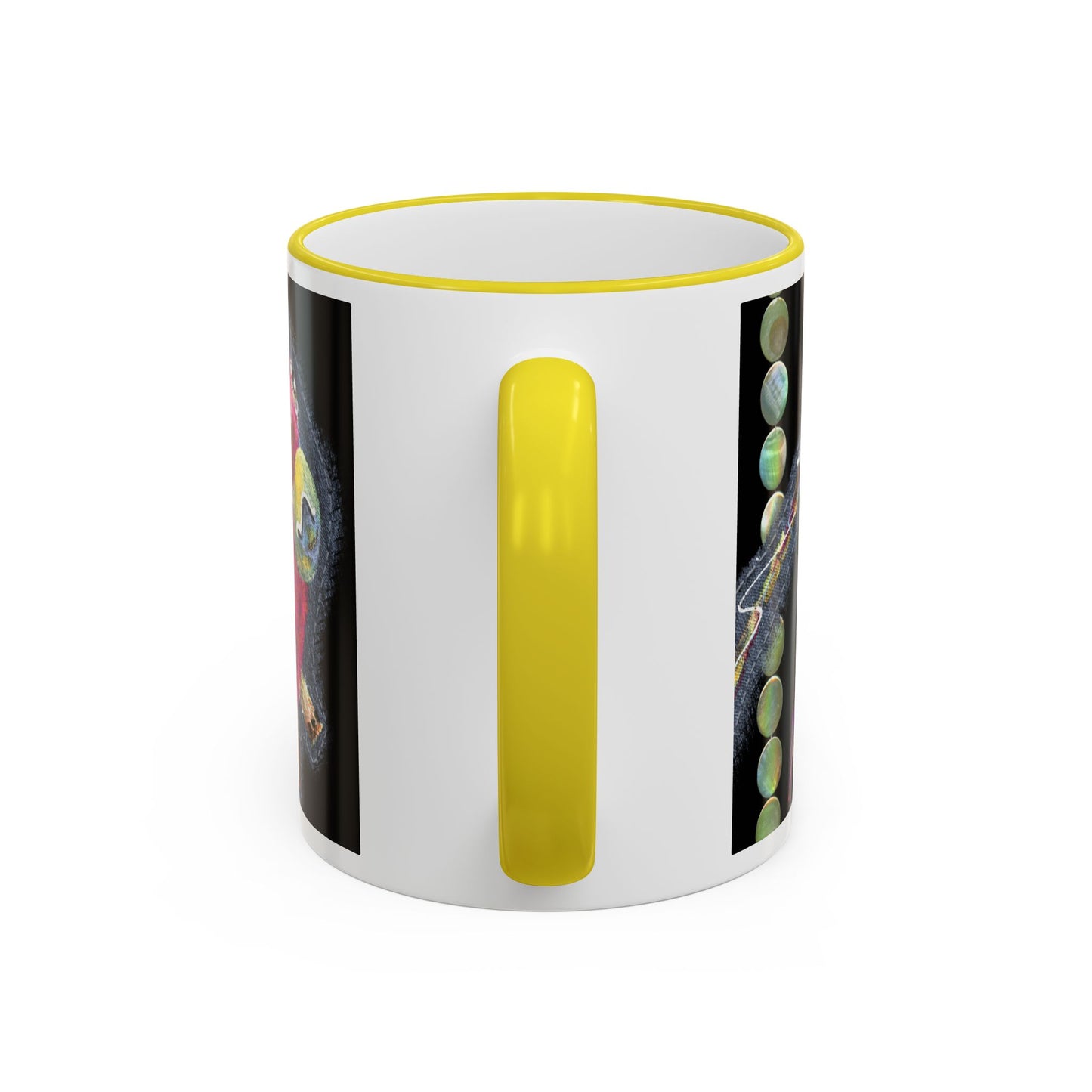 Rose fish Accent Rim Mug – Artistic Aquarium Coffee Cup (11oz & 15oz) by artist Marie Frederique