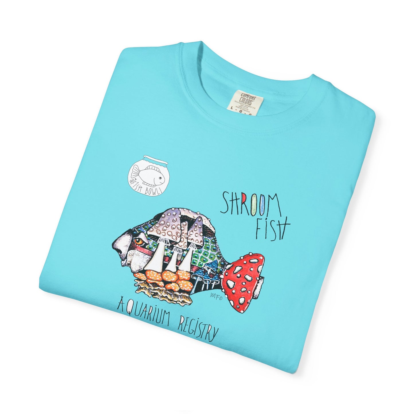 Mushroom Fish Unisex T-shirt - The Fishbowl Collection by artist Marie Frederique