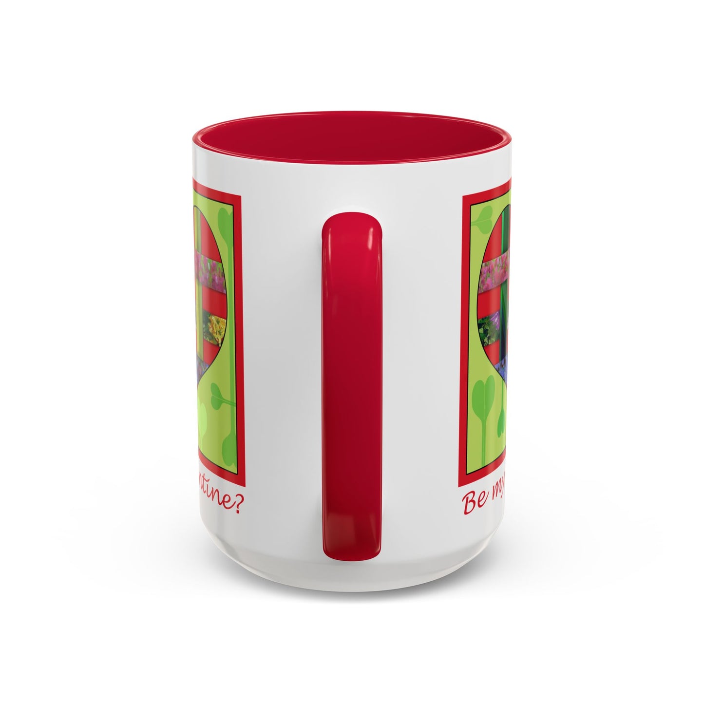 Valentine Red Multicolored Ribbon Heart - 11oz & 15oz Colorful Mug Gift by artist Marie Frederique