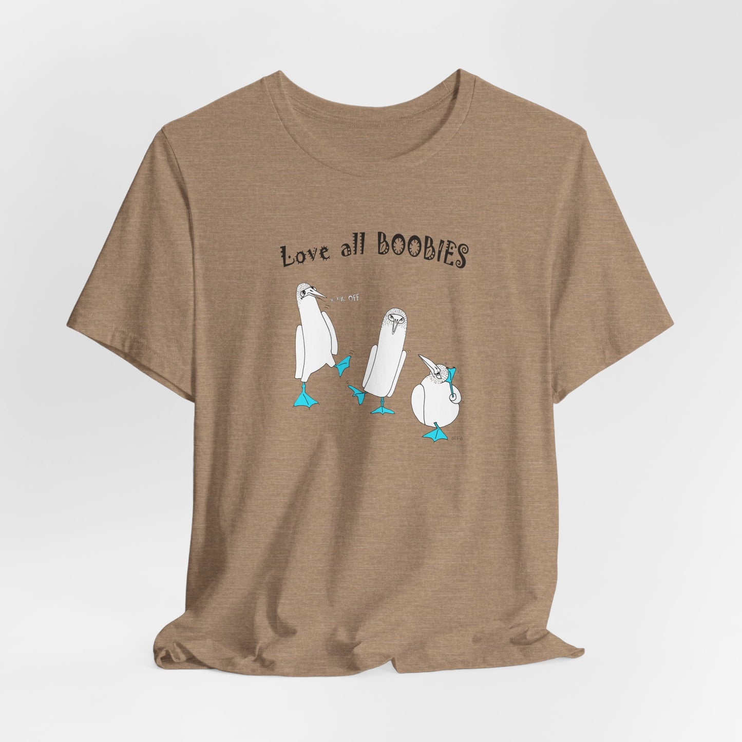 Blue-Footed Boobie Whimsical T-Shirt by artist Marie Frederique