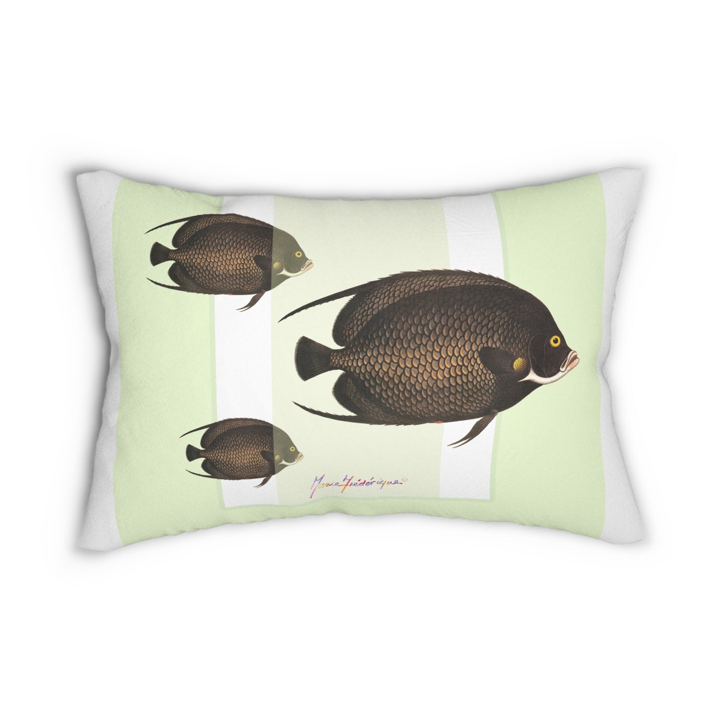 Nautical Fish Lumbar Pillow, by artist Marie Frederique