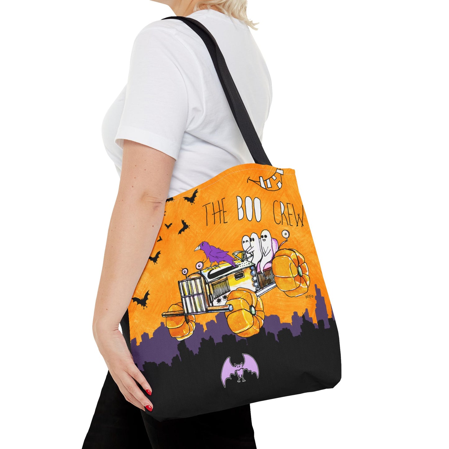 Halloween Tractor Boo Crew, Tote Bag by artist Marie Frederique
