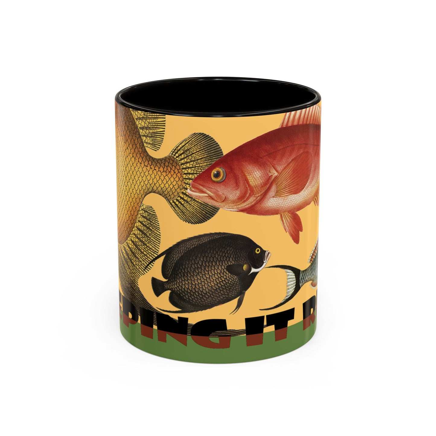 Keeping it Reel, Fish-Themed Mug by artist Marie Frederique