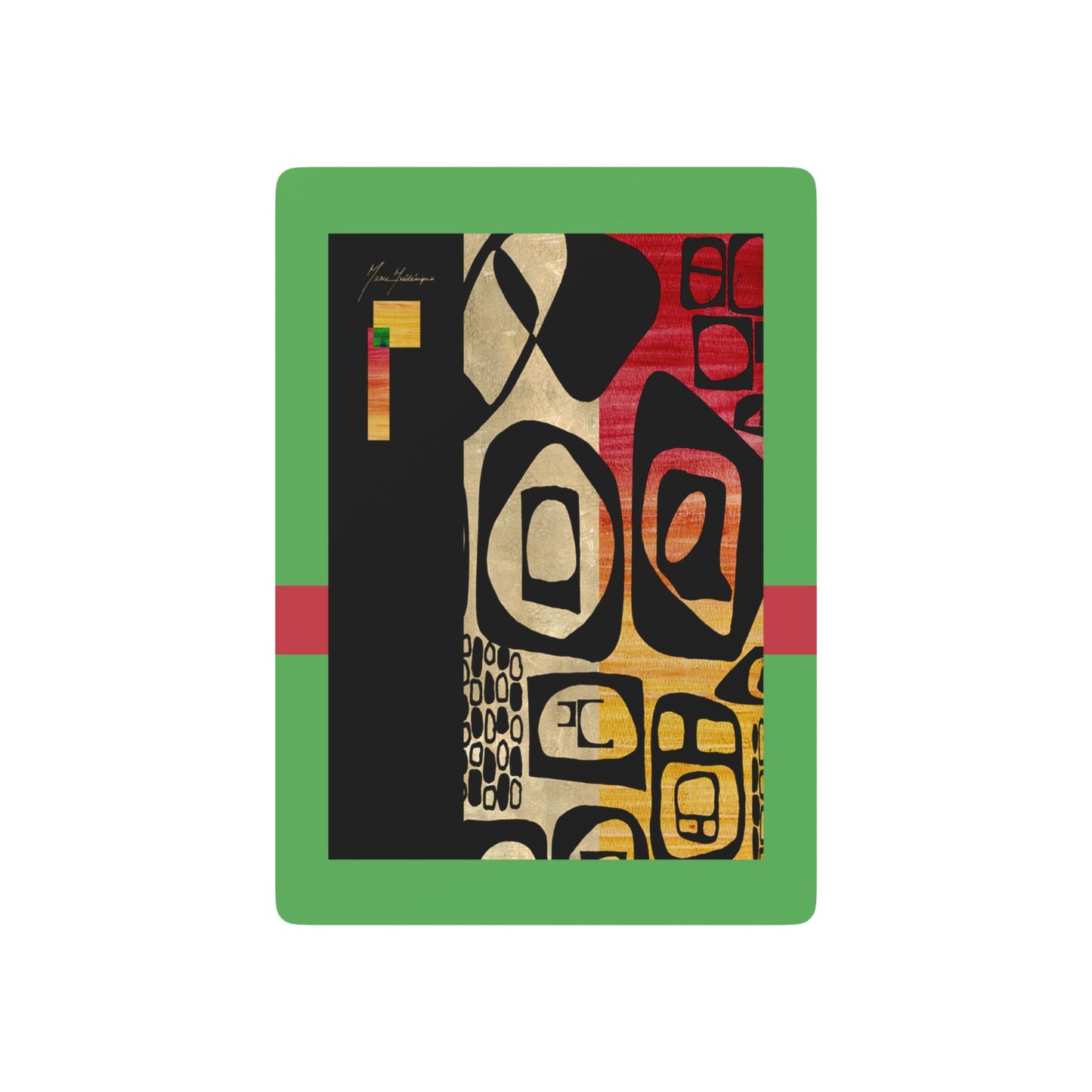 Rug Run Green; Artistic Bridge/Poker Playing Cards Set - Unique Design for Game Nights & Collectors by artist Marie Frederique