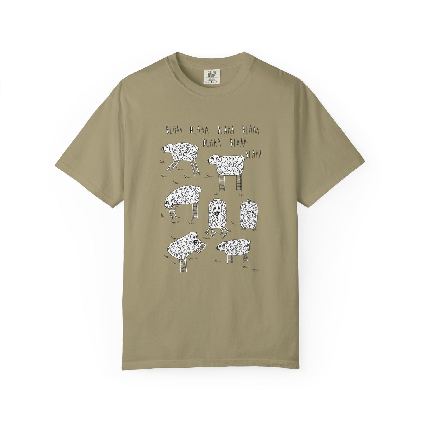 Blaaa Blaaa, Fun Sheep Unisex T-Shirt - Quiet Time Humor by artist Marie Frederique