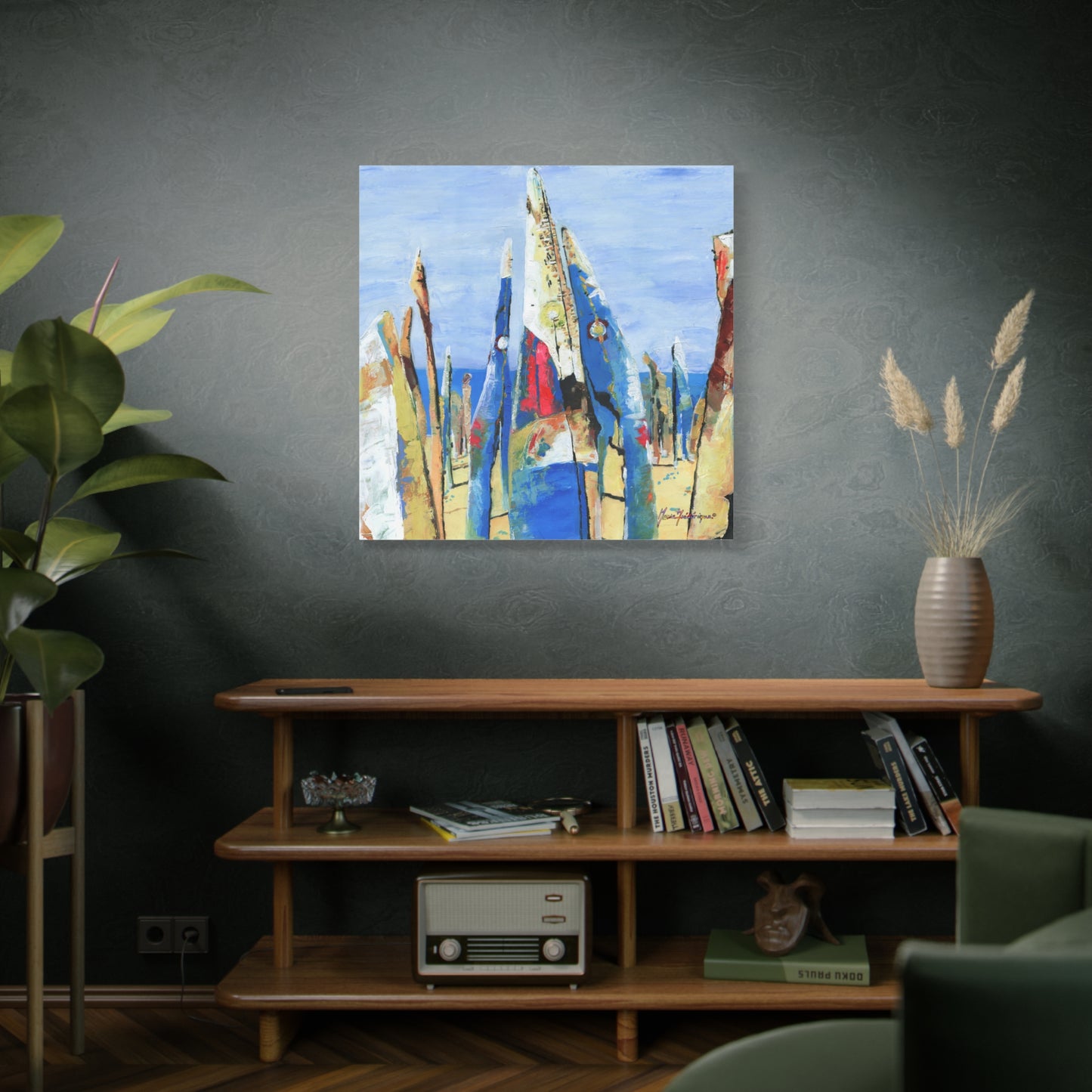 Beach Party 2, Abstract Canvas Wall Art by artist Marie Frederique