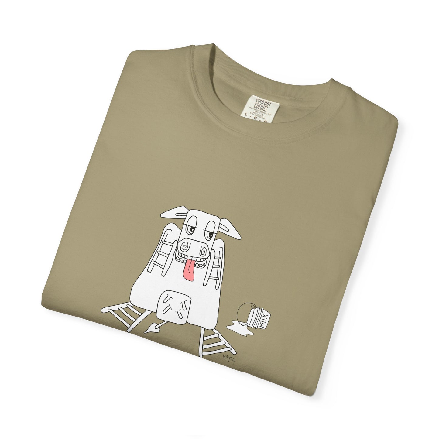 Cow Print T-Shirt - Big Girls Funny Tee by artist Marie Frederique