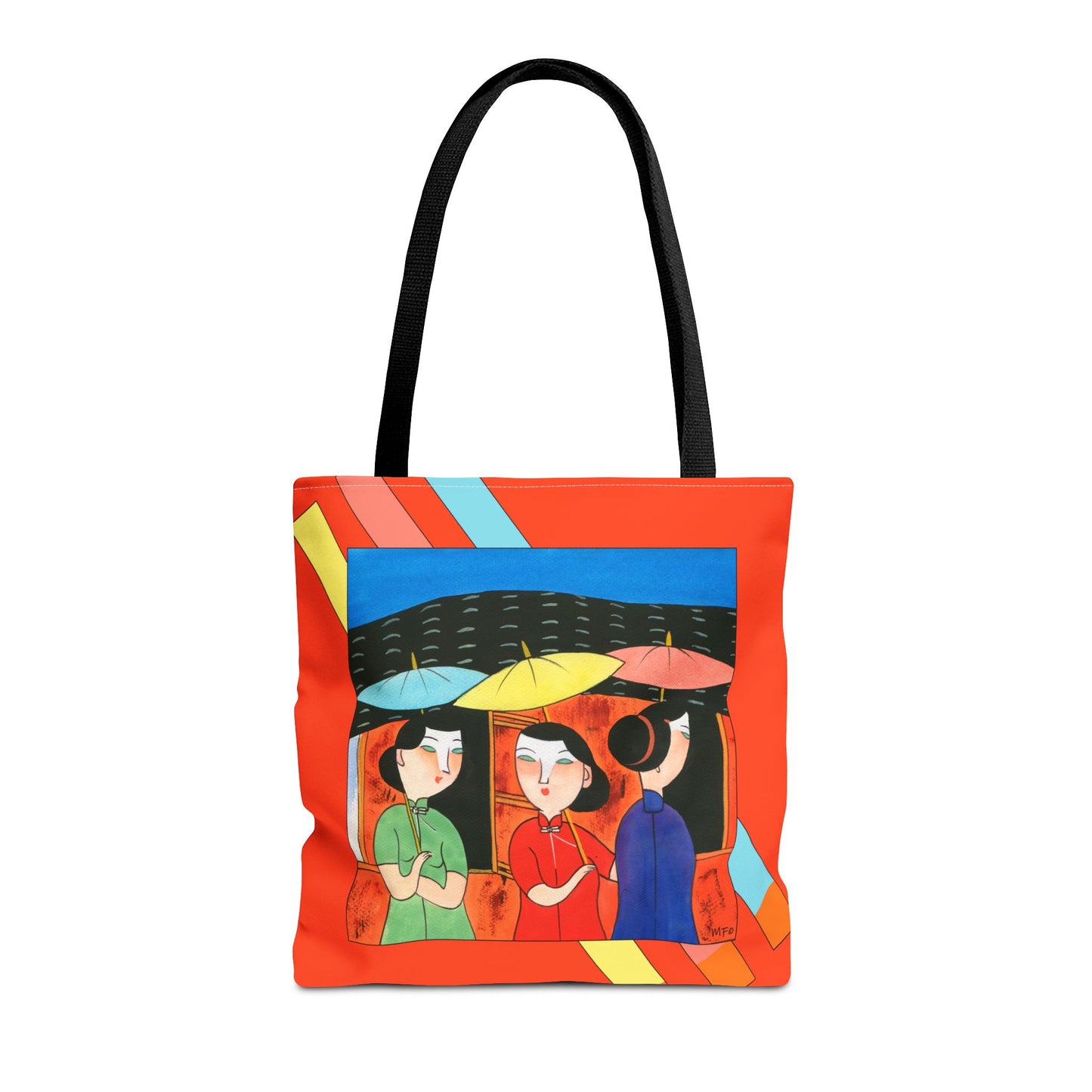 Vibrant Modern Art Tote Bag by artist Marie Frederique