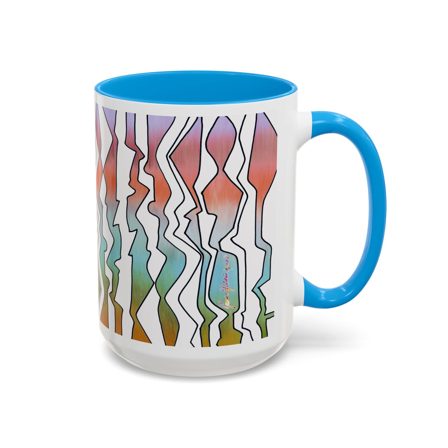 Abstract Art print in pastel colors, "Line Dancing" mug by Artist Marie Frederique