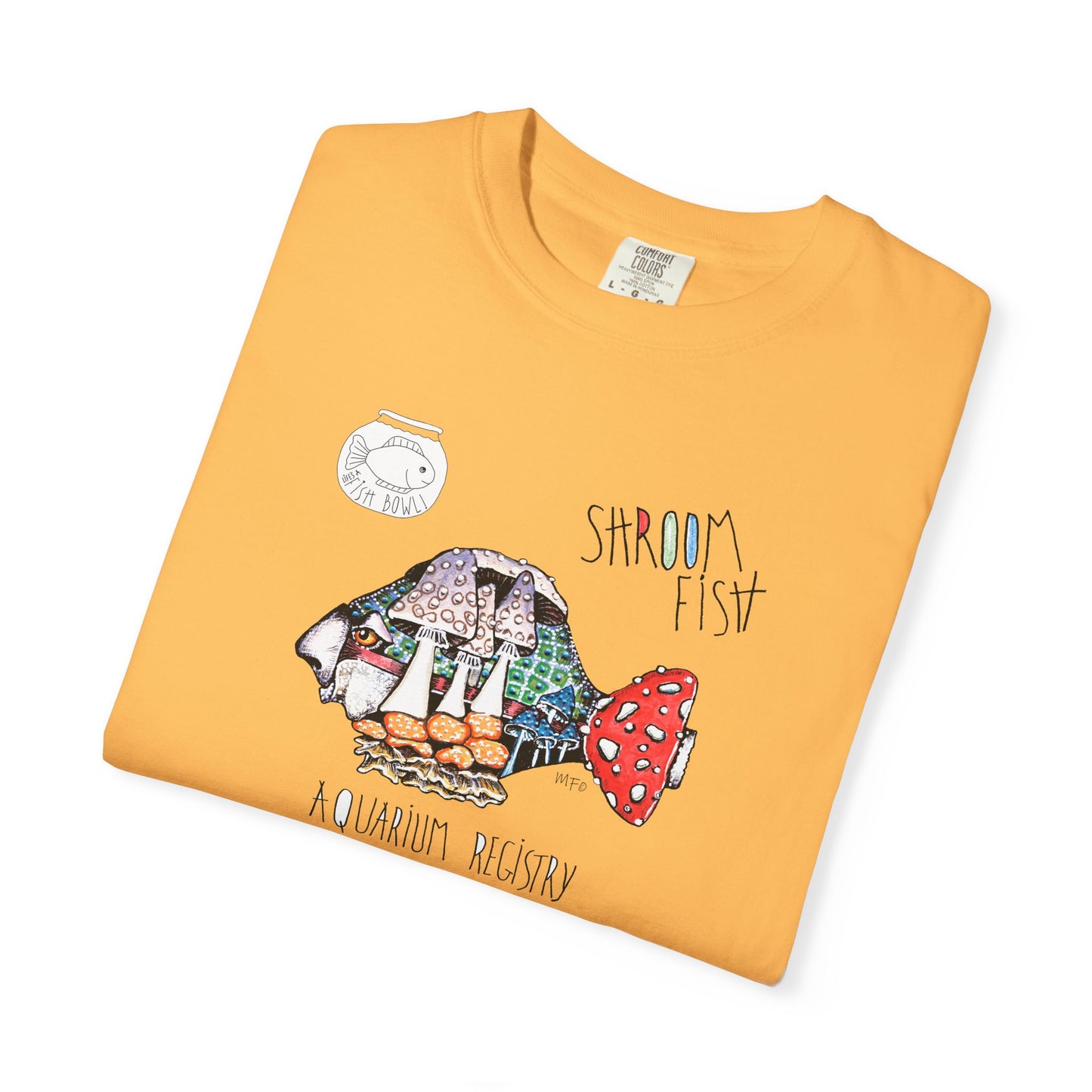 Mushroom Fish Unisex T-shirt - The Fishbowl Collection by artist Marie Frederique