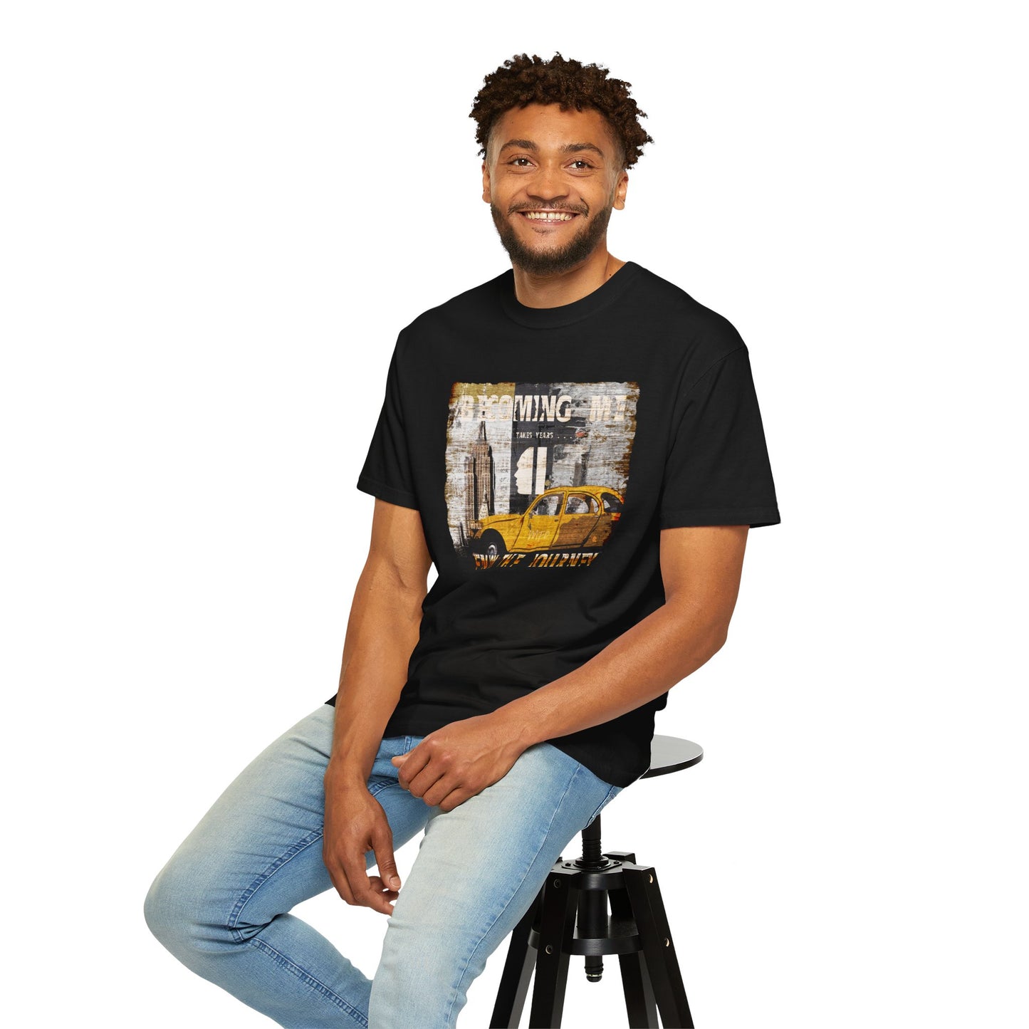 Becoming me, Vintage Soul Travel T-Shirt - Enjoy your journey by artist Marie Frederique