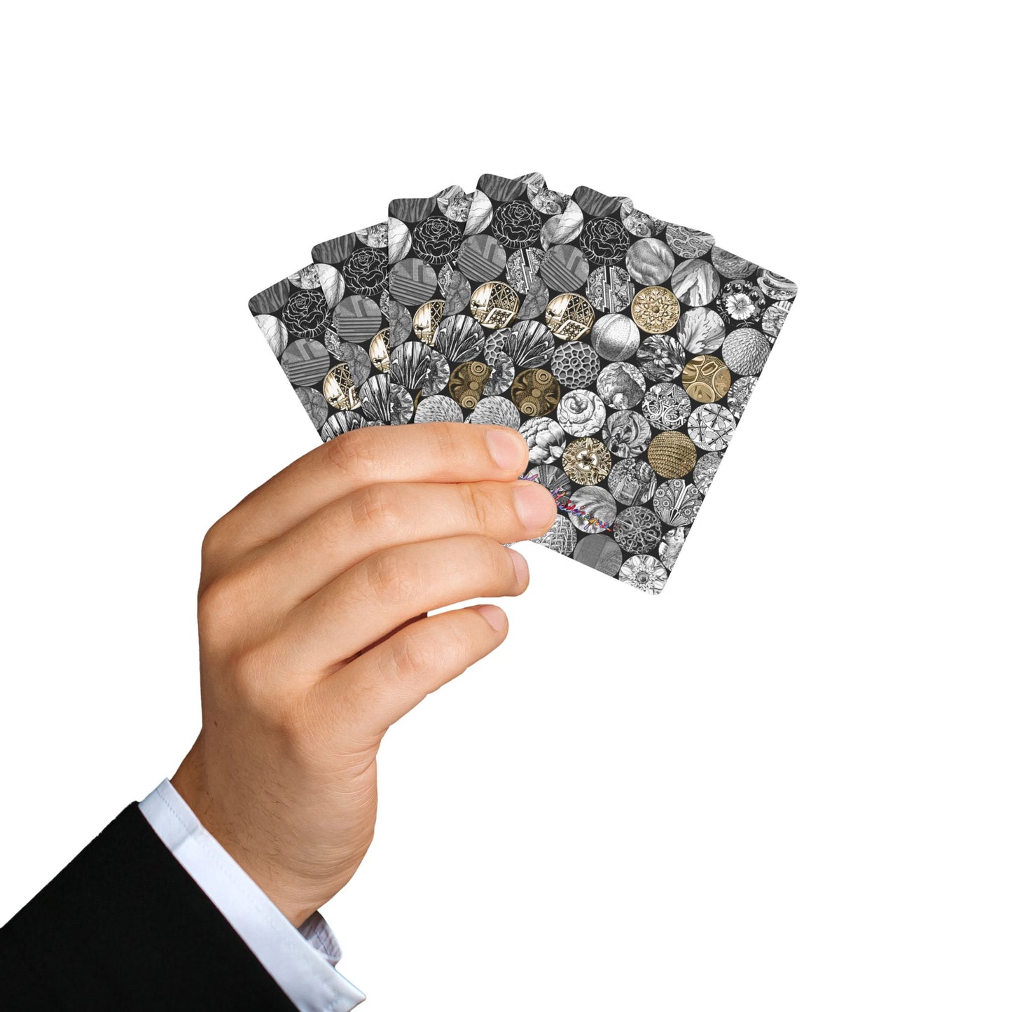 Mosaic Gold Medallions, Elegant Poker Playing Cards – Unique Design for Game Nights by artist Marie Frederique