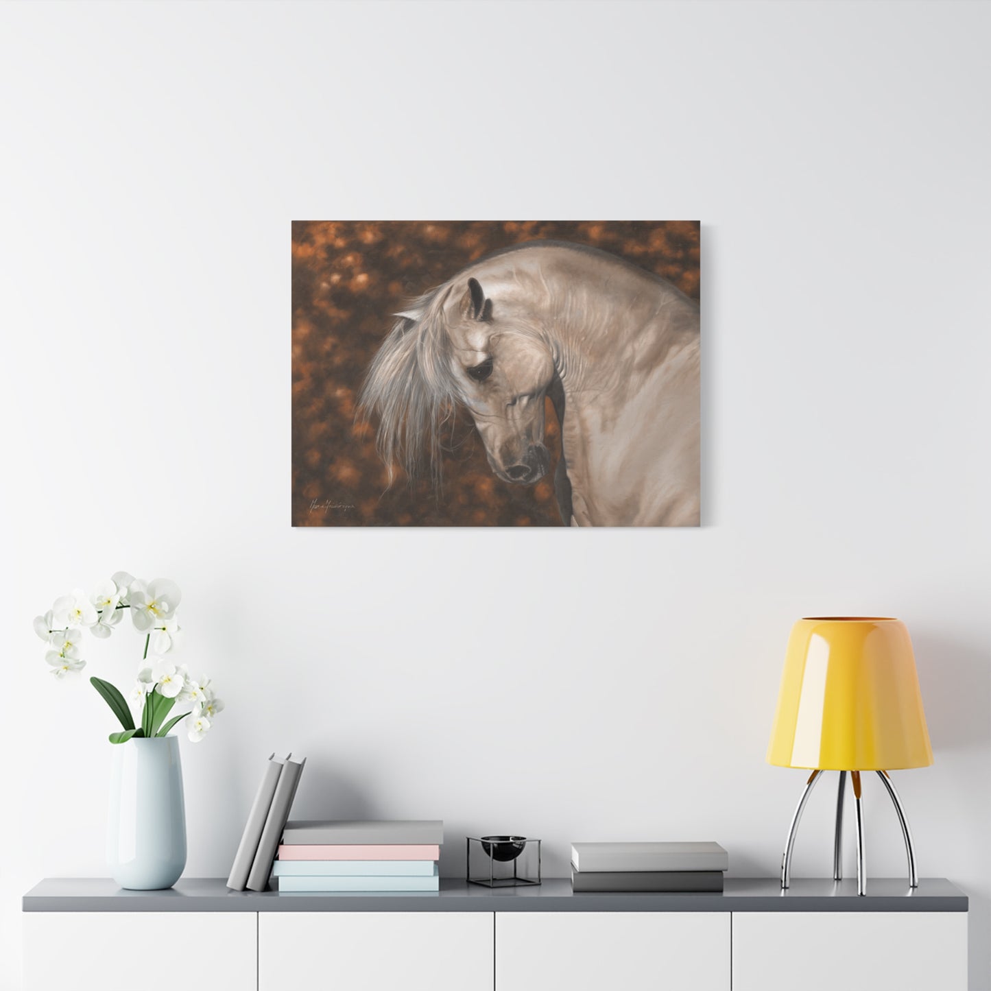 Elegant Horse Portrait Canvas Wall Art by artist Marie Frederique