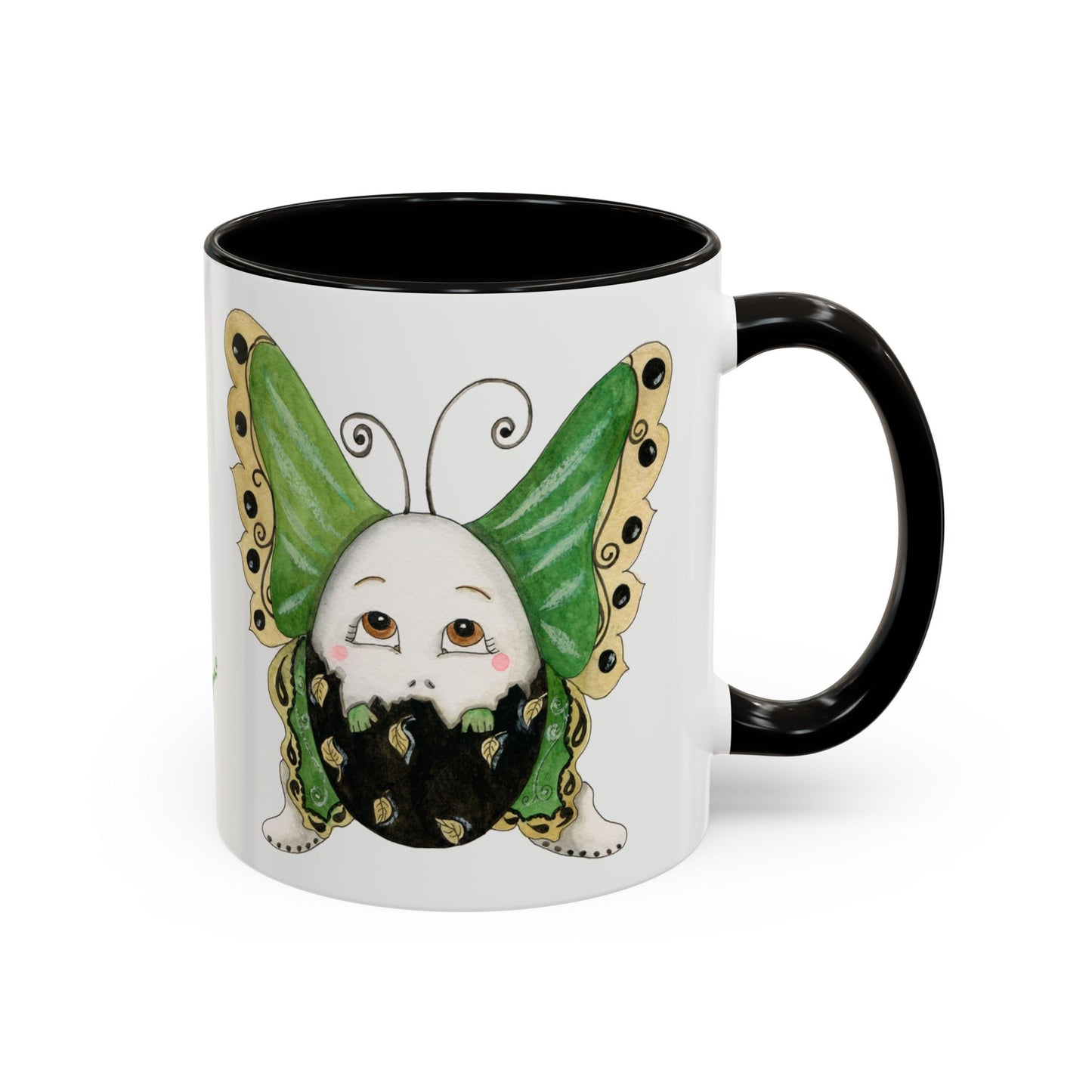 Whimsical Egg Butterfly 2 "Fly, baby fly", Colorful Mug by Artist Marie Frederique