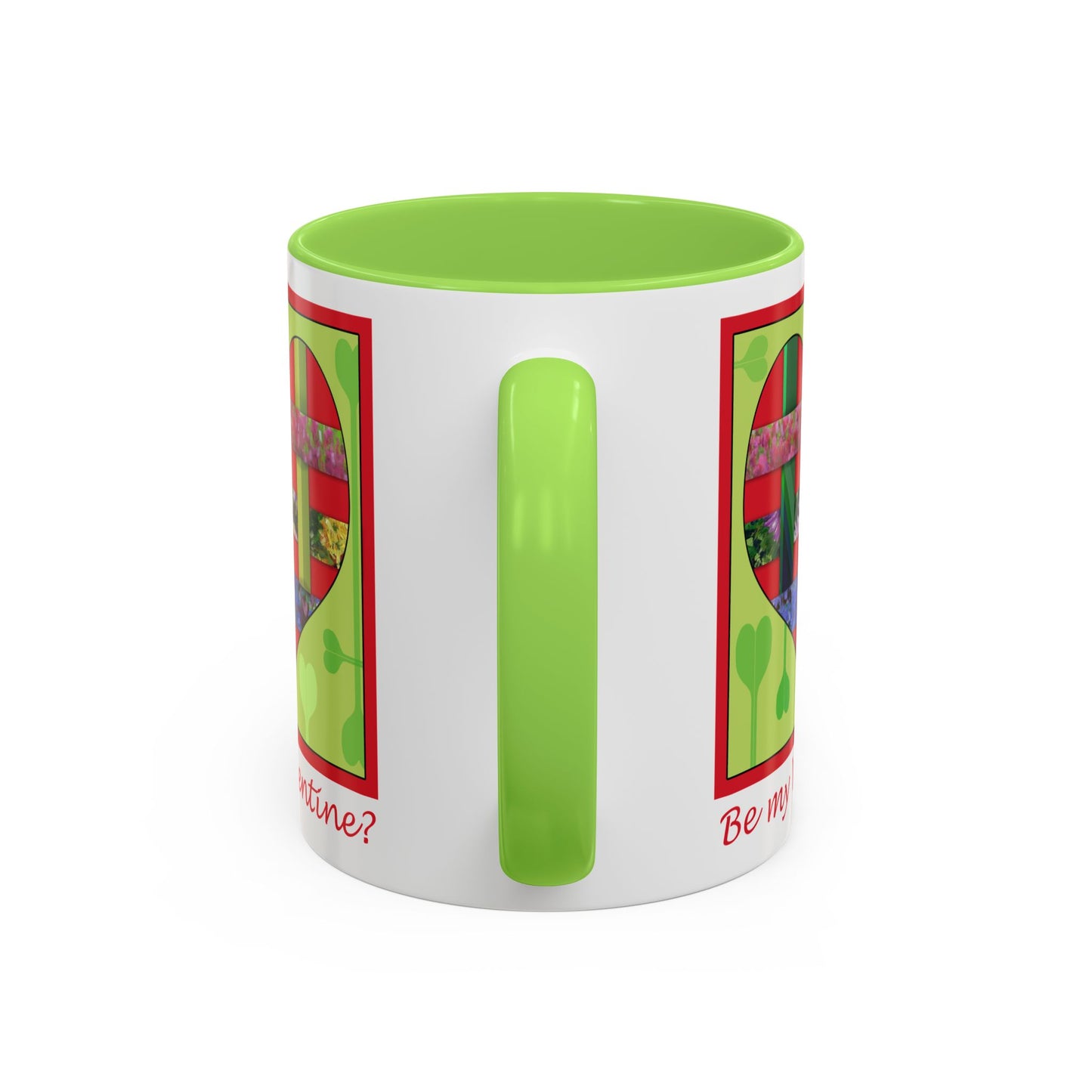 Valentine Red Multicolored Ribbon Heart - 11oz & 15oz Colorful Mug Gift by artist Marie Frederique