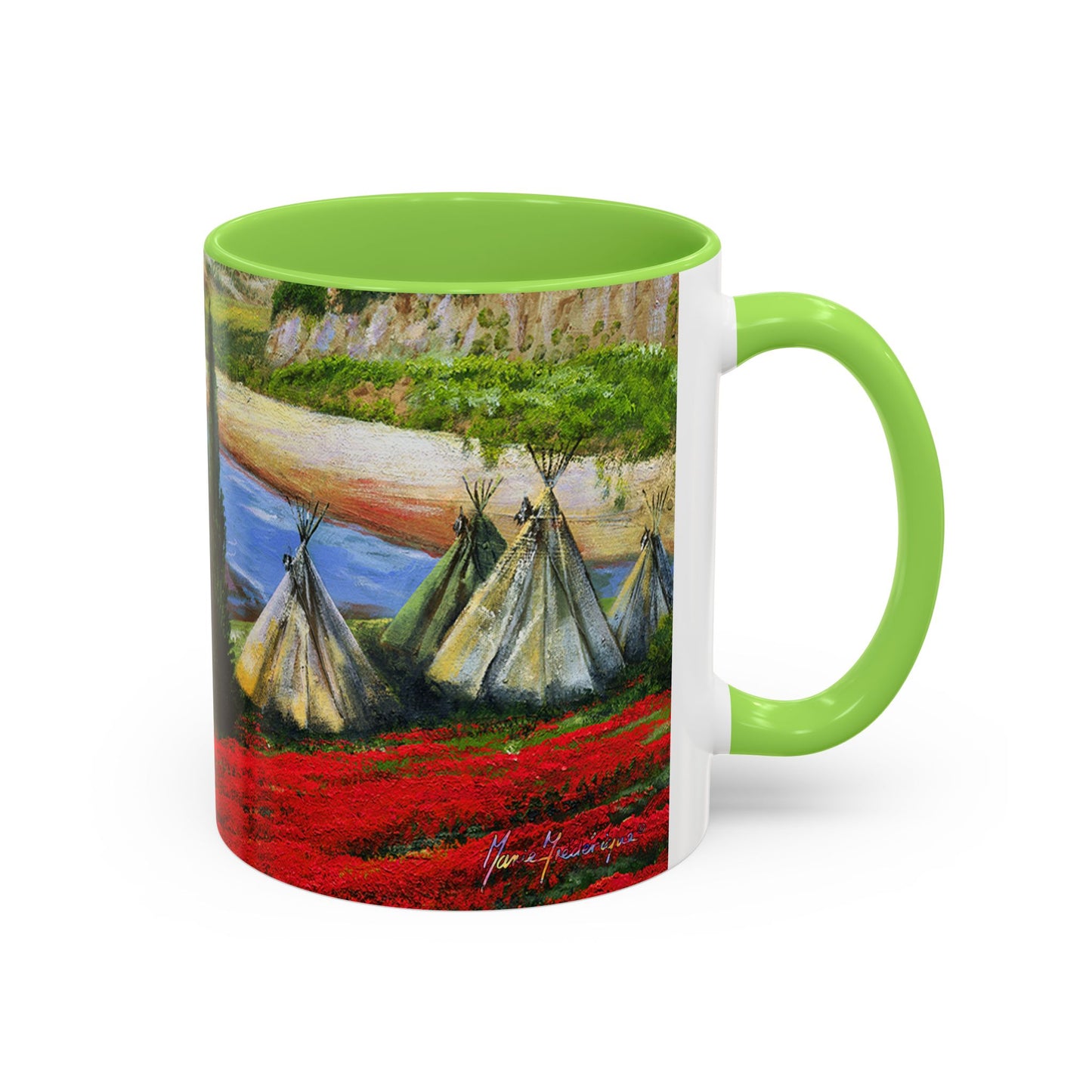 Indian Summer Vibes, teepees and poppies with a backdrop of beautiful canyon by Artist Marie Frederique