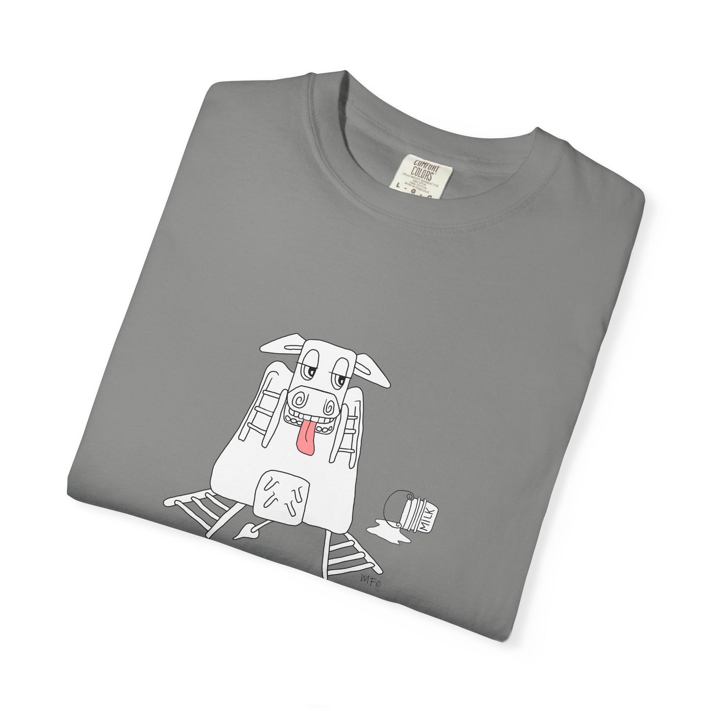Cow Print T-Shirt - Big Girls Funny Tee by artist Marie Frederique