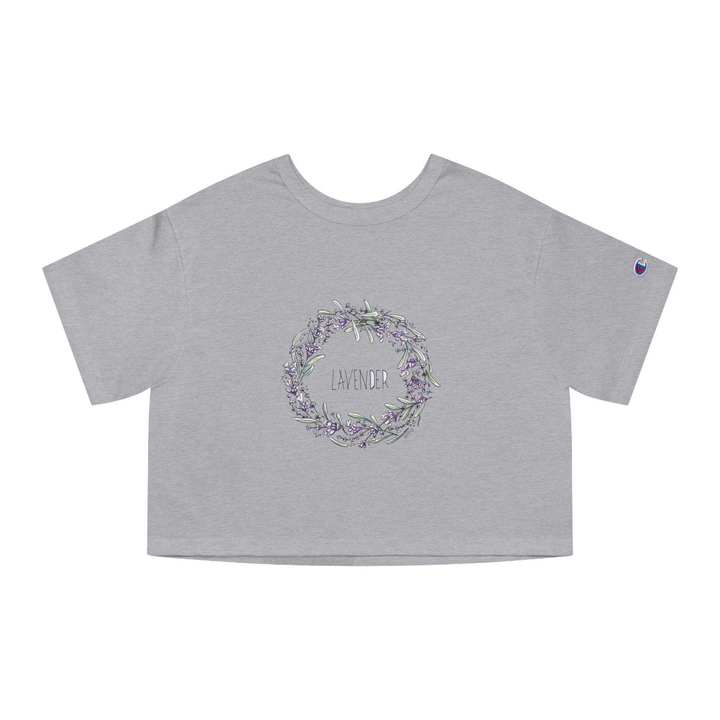 Lavender Wreath, Champion Women's Heritage Cropped T-Shirt by artist Marie Frederique