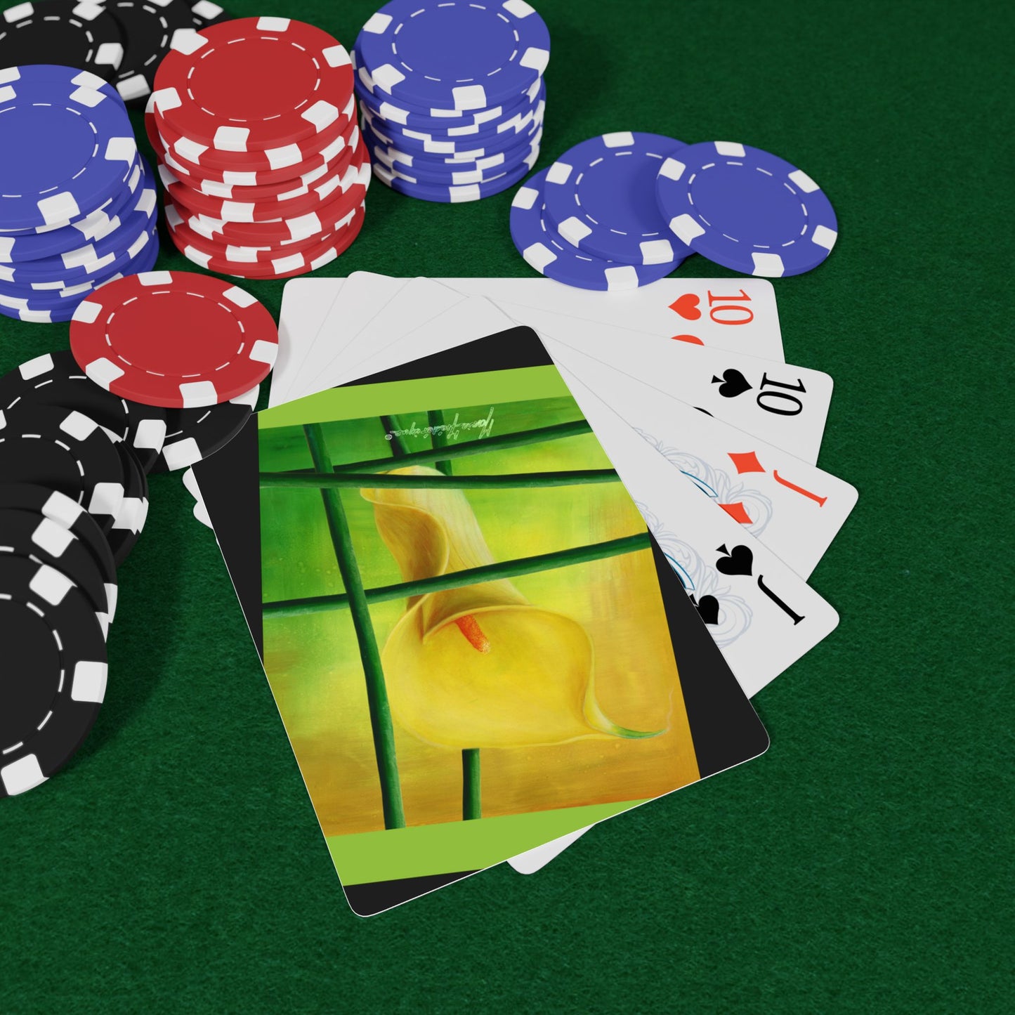 Arum Lily Yellow, Artistic Poker Playing Cards - Unique Card Deck for Game Nights by artist Marie Frederique