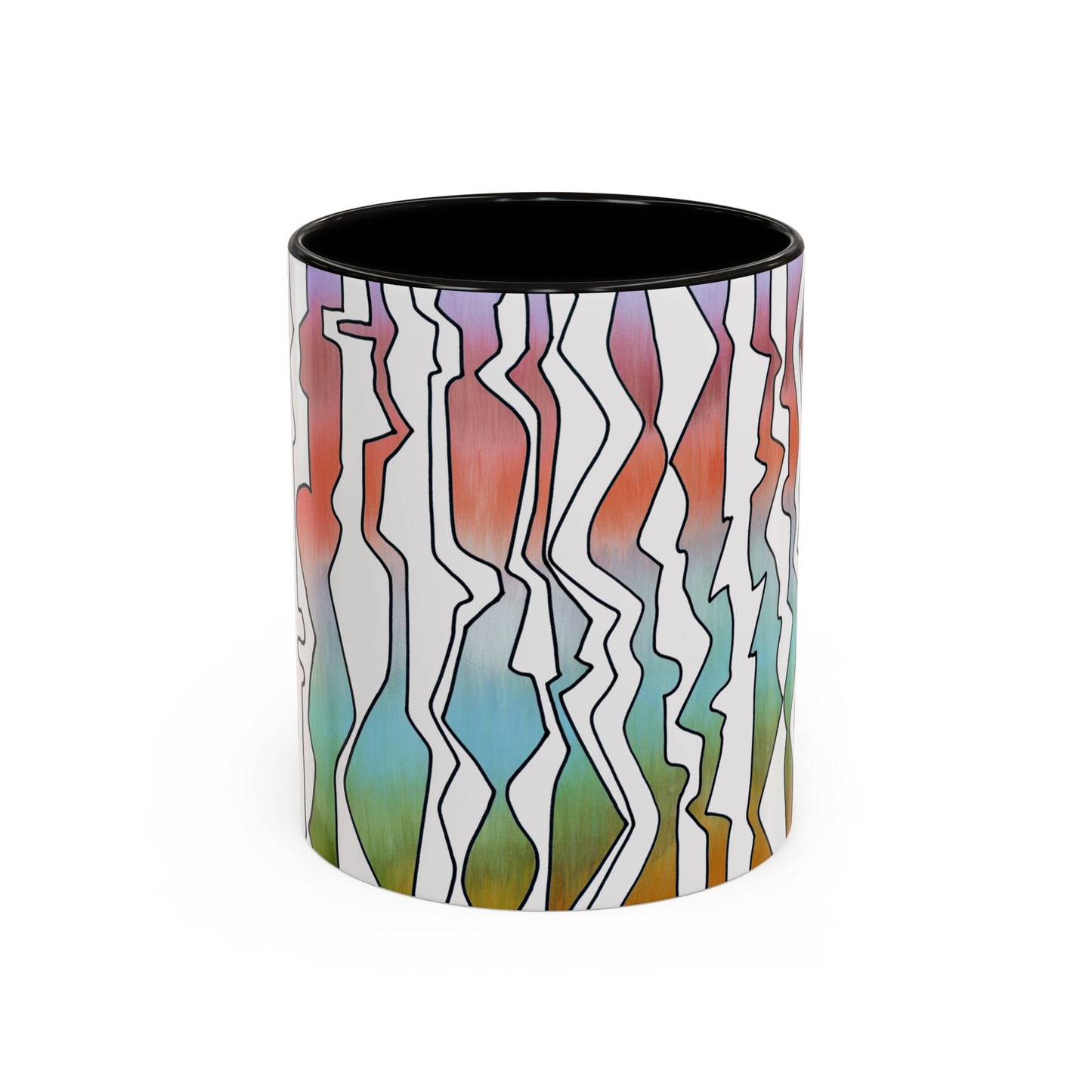 Abstract Art print in pastel colors, "Line Dancing" mug by Artist Marie Frederique