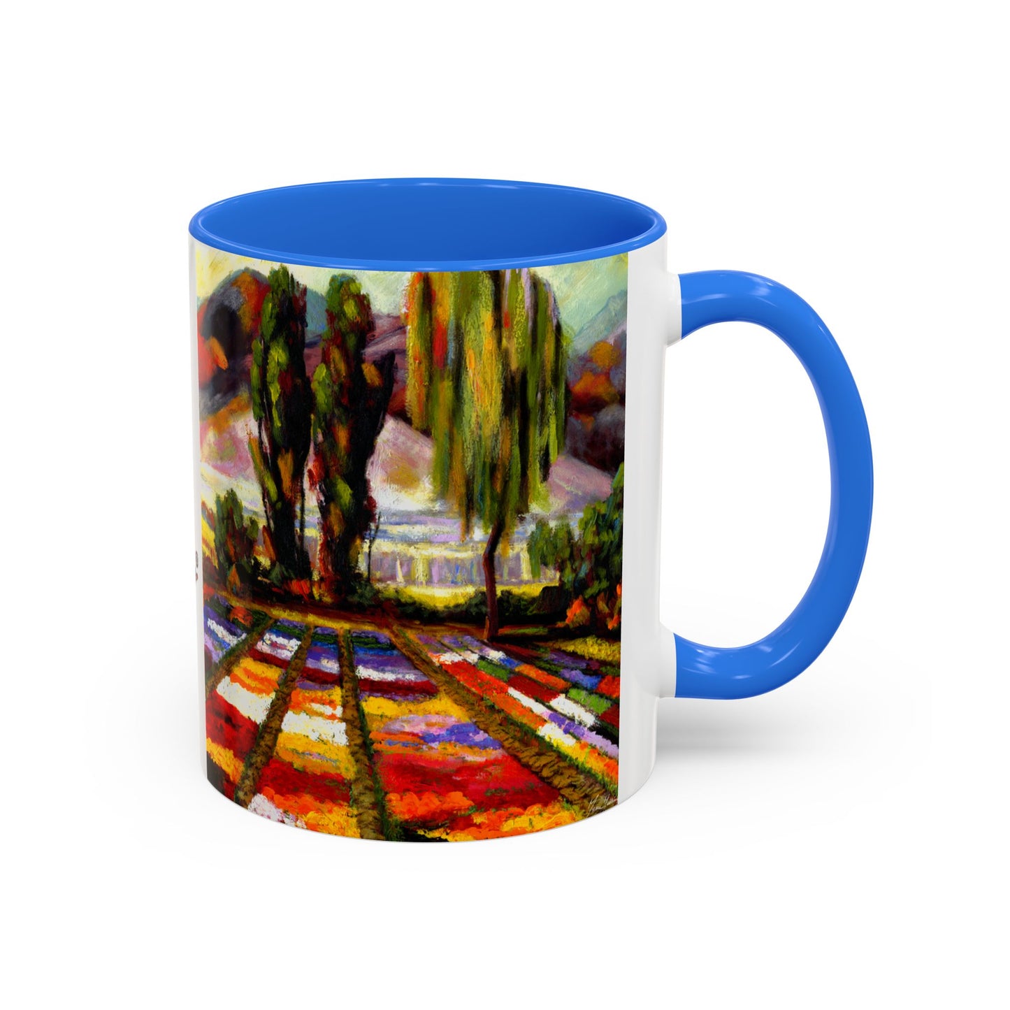 Flower Field "Let me be weird in peace" quote - Colorful Mug by Artist Marie Frederique