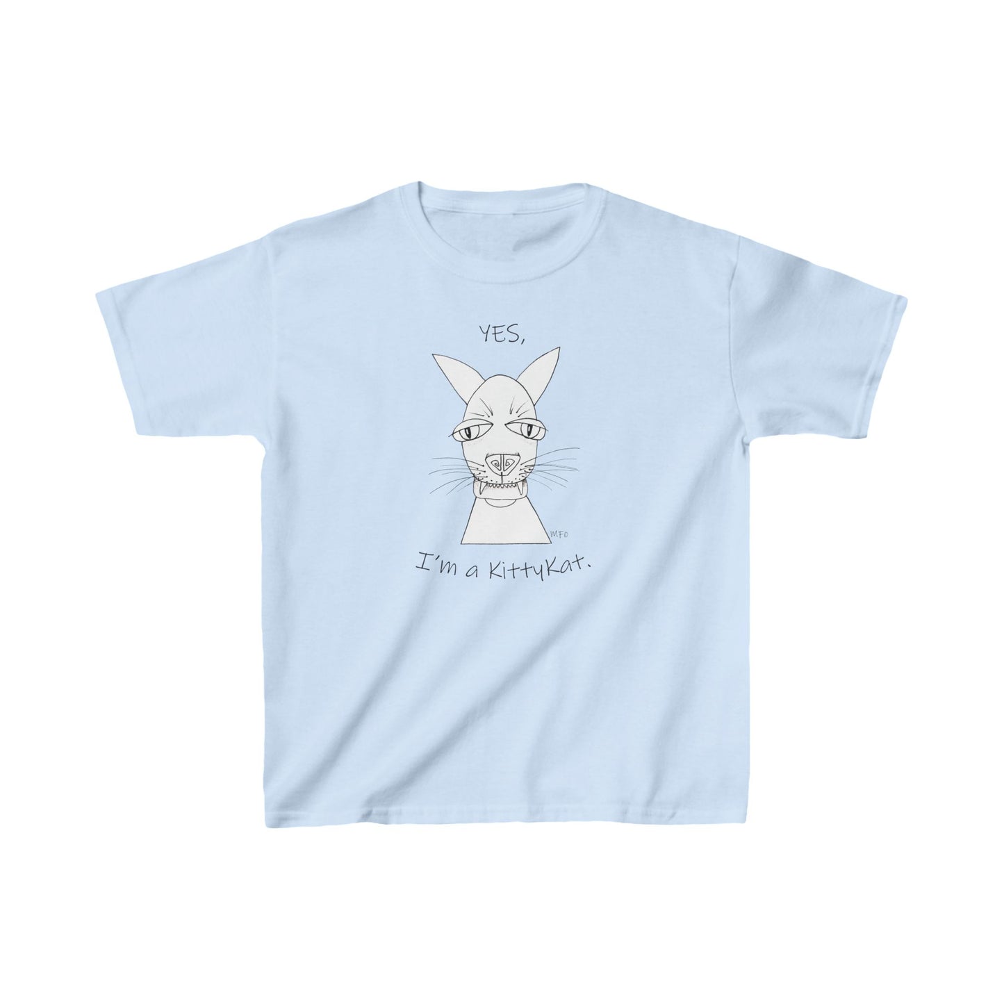 Cat lovers "YES, I'm a KittyKat" - Kids Heavy Cotton™ Tee by artist Marie Frederique