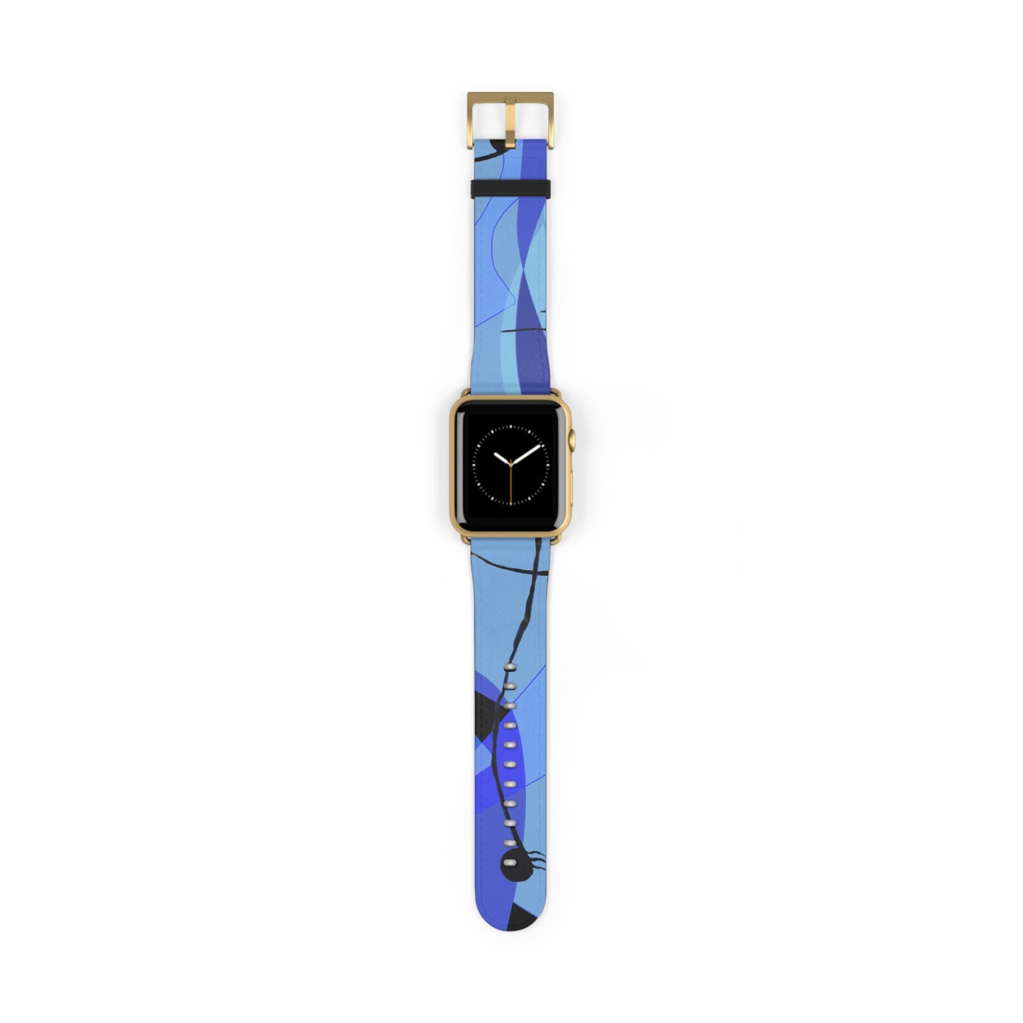 Abstract Series, Fun warm Blue tone faux leather Watch Band by artist Marie Frederique