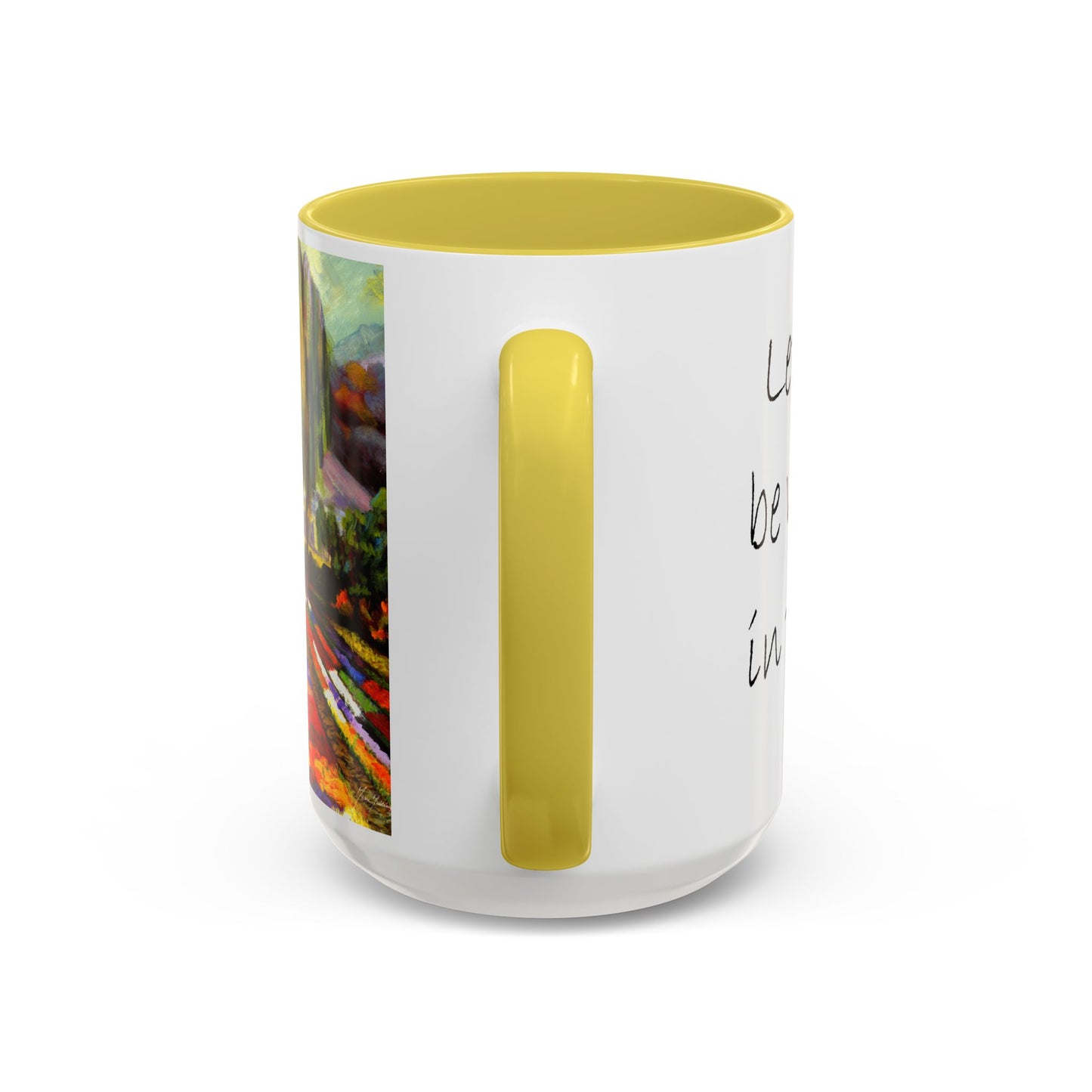 Flower Field "Let me be weird in peace" quote - Colorful Mug by Artist Marie Frederique