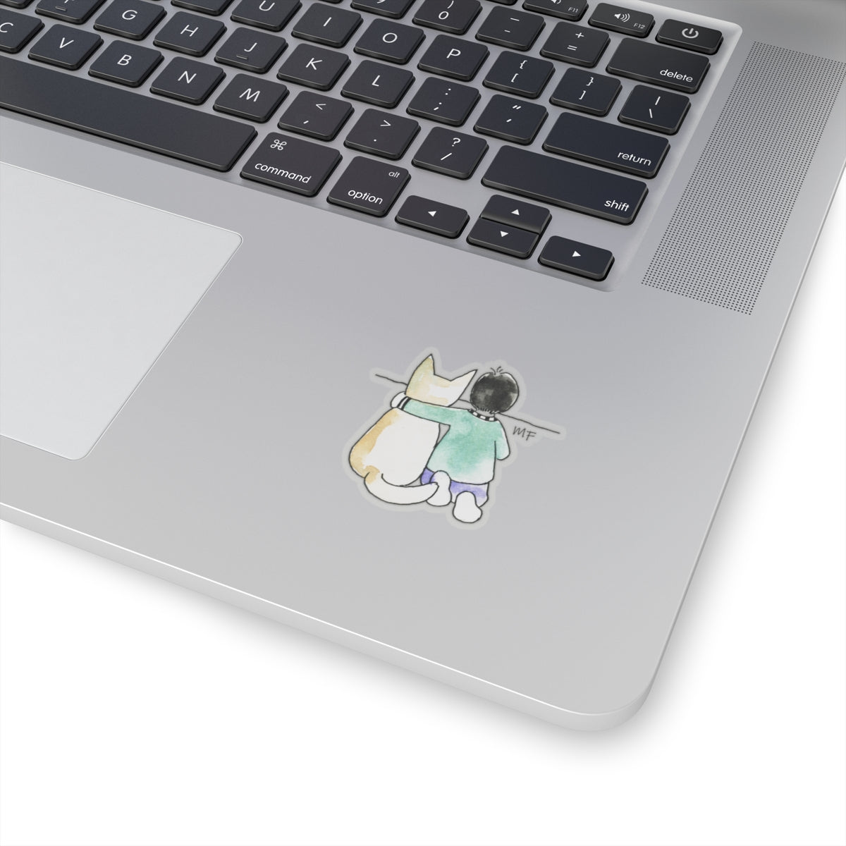CTS Child and pet looking at the horizon, Sticker by artist Marie Frederique