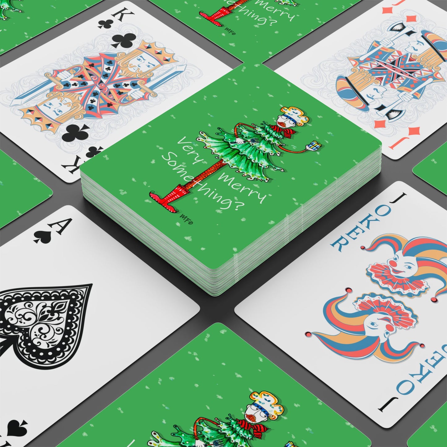 Christmas Tree Bridge/Poker Playing Cards - Very Merry Something? by artist Marie Frederique
