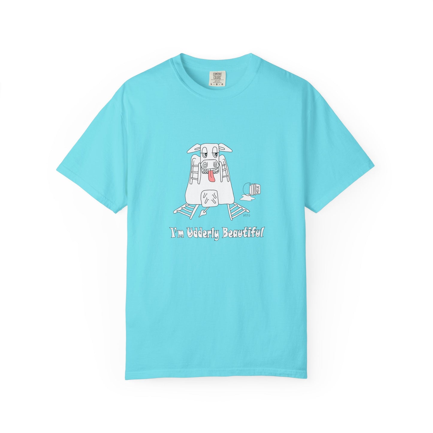 Cow Print T-Shirt - Big Girls Funny Tee by artist Marie Frederique