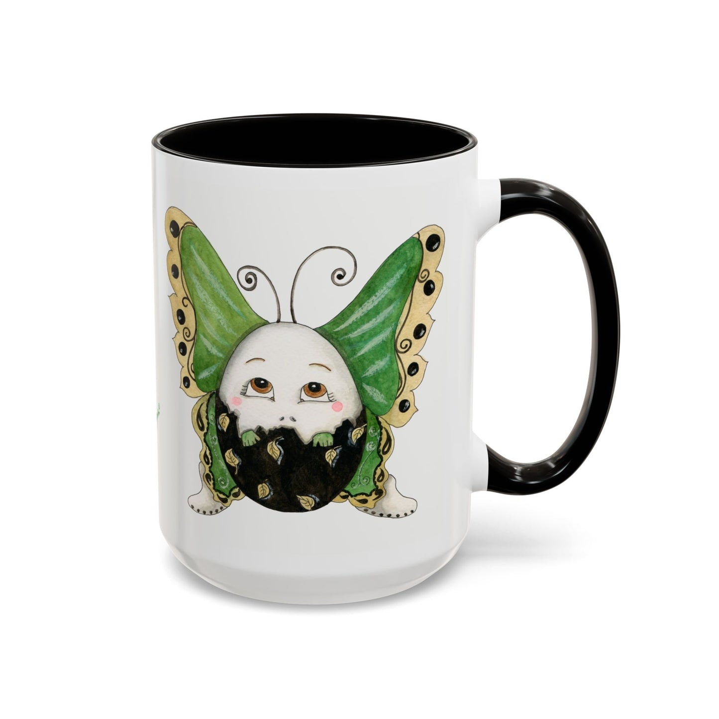 Whimsical Egg Butterfly 2 "Fly, baby fly", Colorful Mug by Artist Marie Frederique