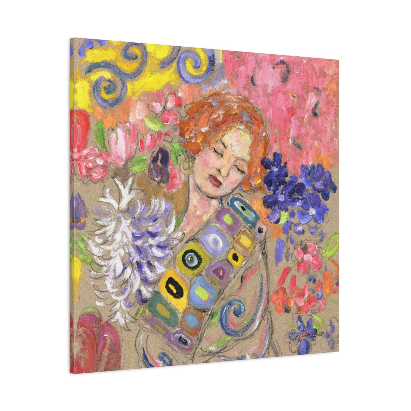 Rose 1 - Flower Girl Stretched Canvas Print by artist Marie Frederique