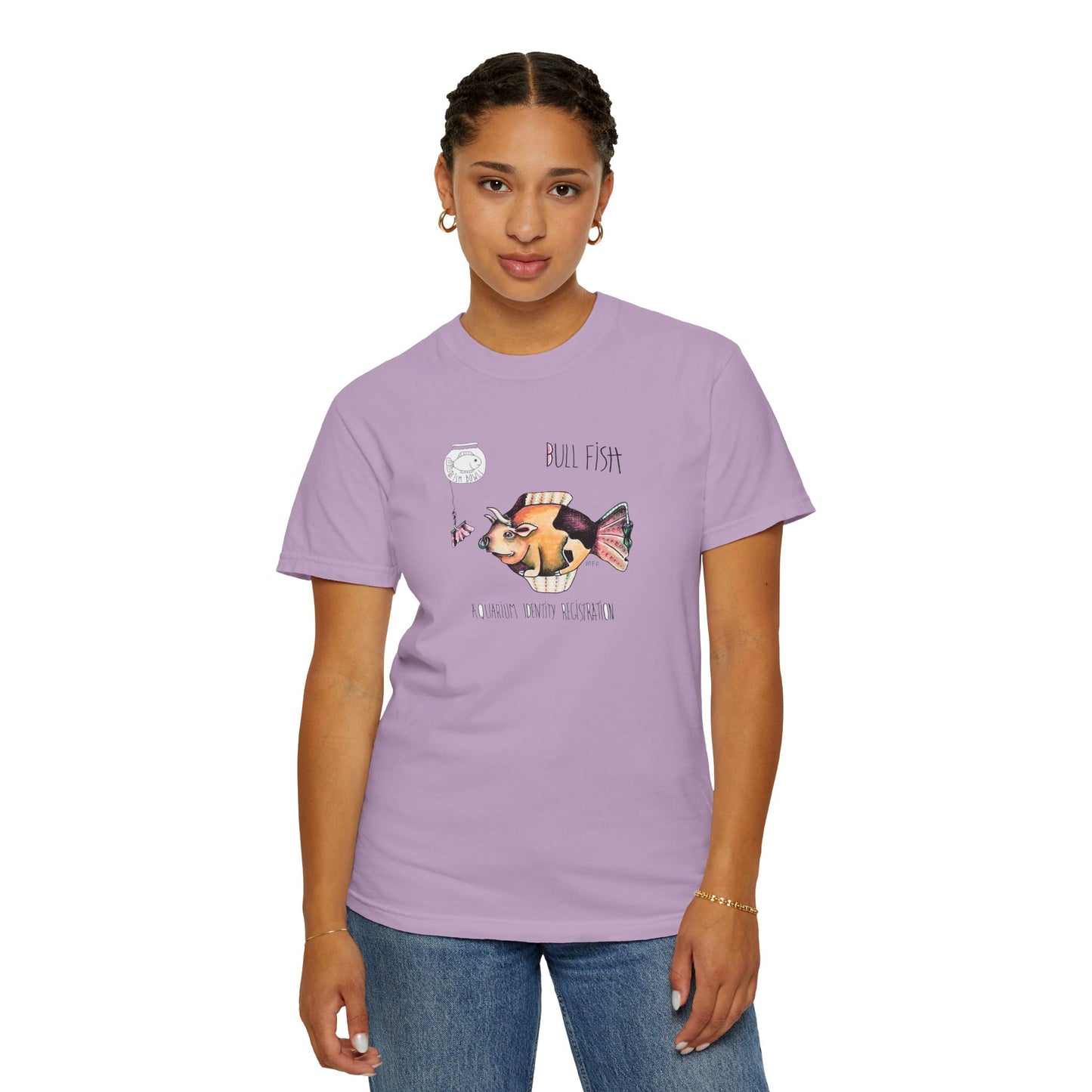 Bull Fish Unisex T-shirt - The Fishbowl Collection by artist Marie Frederique
