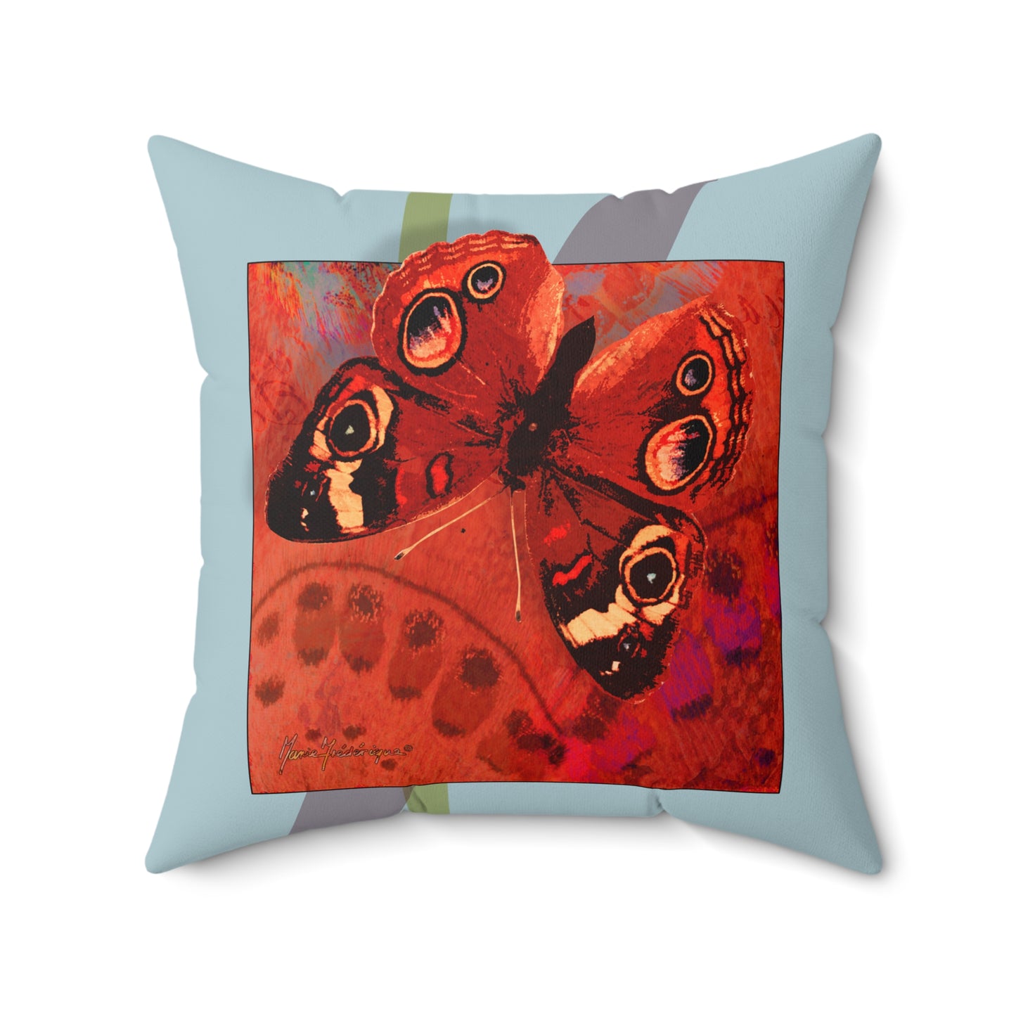 Vibrant Butterfly Faux Suede Pillow | Decorative Cushion for Home Decor, Butterfly Art Pillow, Gift for Nature Lovers, Cozy Accent Pillow