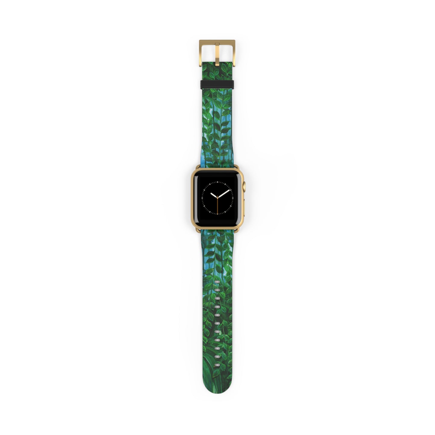 Blue Planet Series, Jungle leaves faux leather Watch Band by artist Marie Frederique